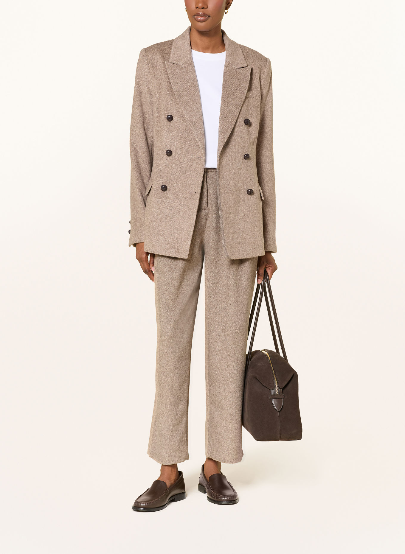 LADNERI Broek BARREL: TAUPE