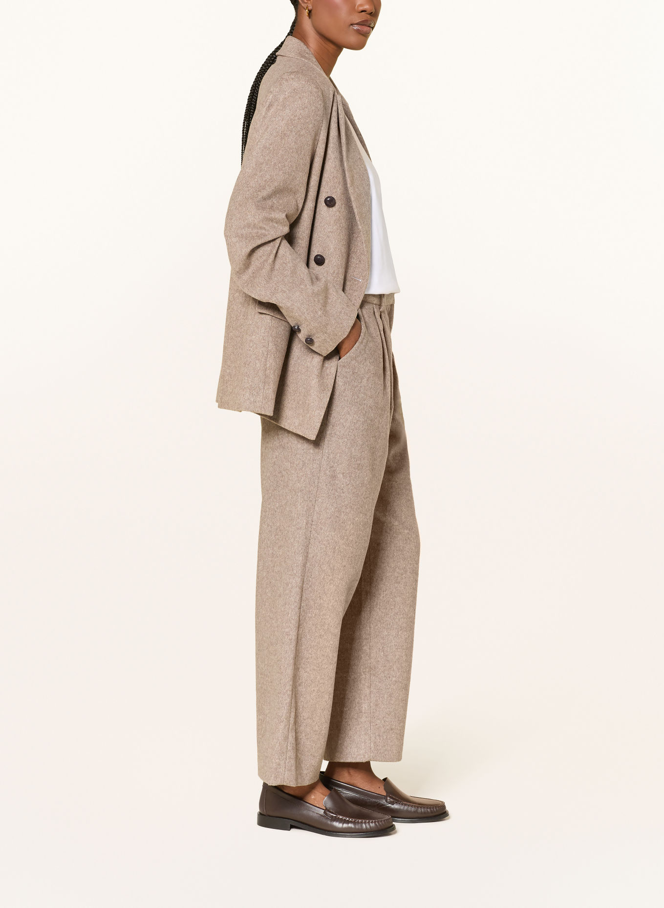 LADNERI Broek BARREL: TAUPE