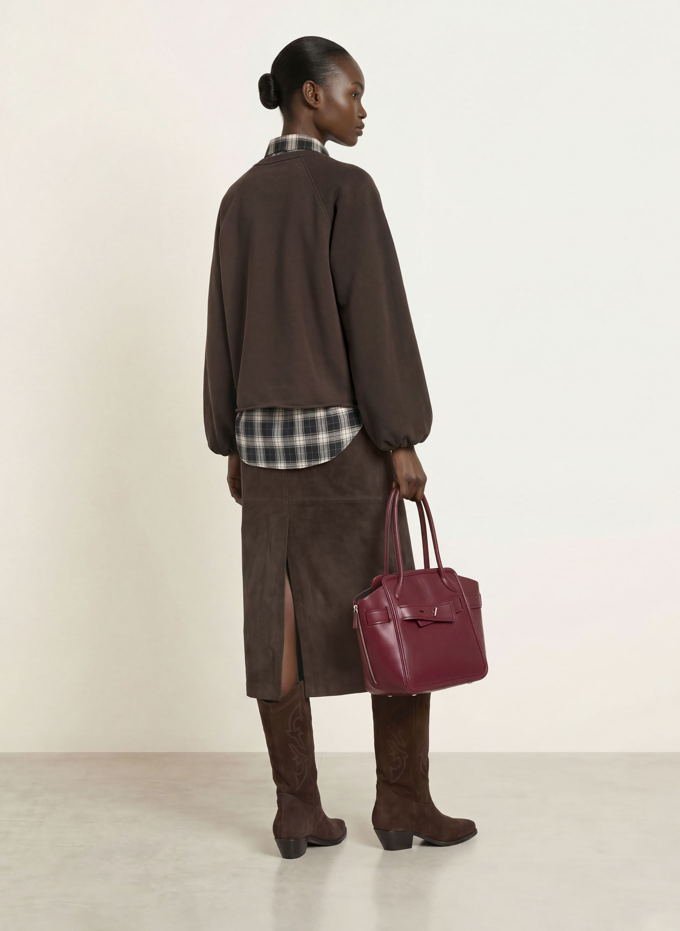 LADNERI Lederrock LEDA: DUNKELBRAUN