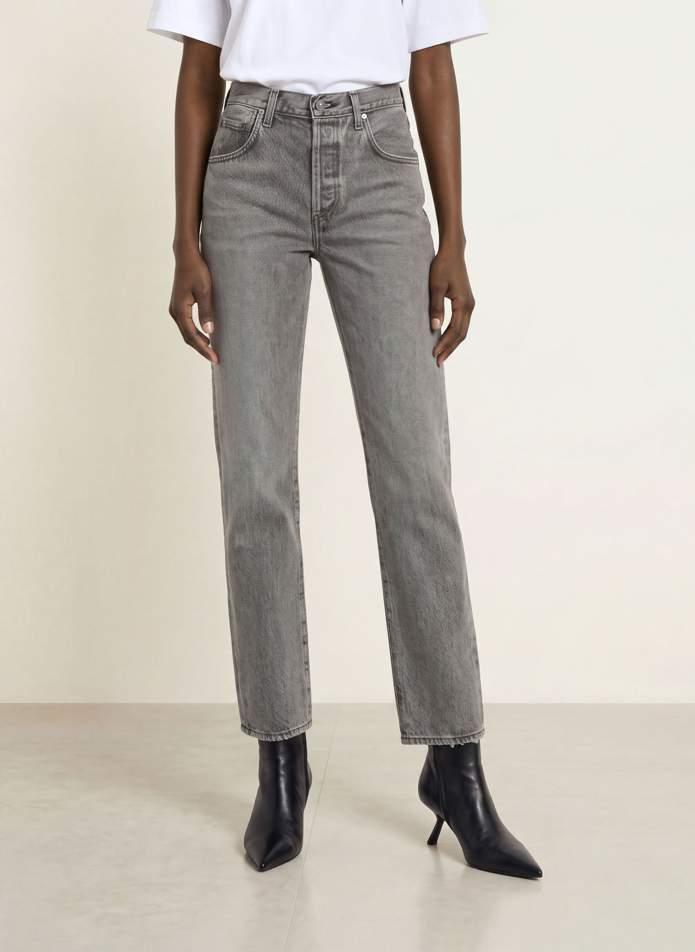 CITIZENS of HUMANITY Jeansy straight 90S FRENCH: lumie lumiere (washed black)