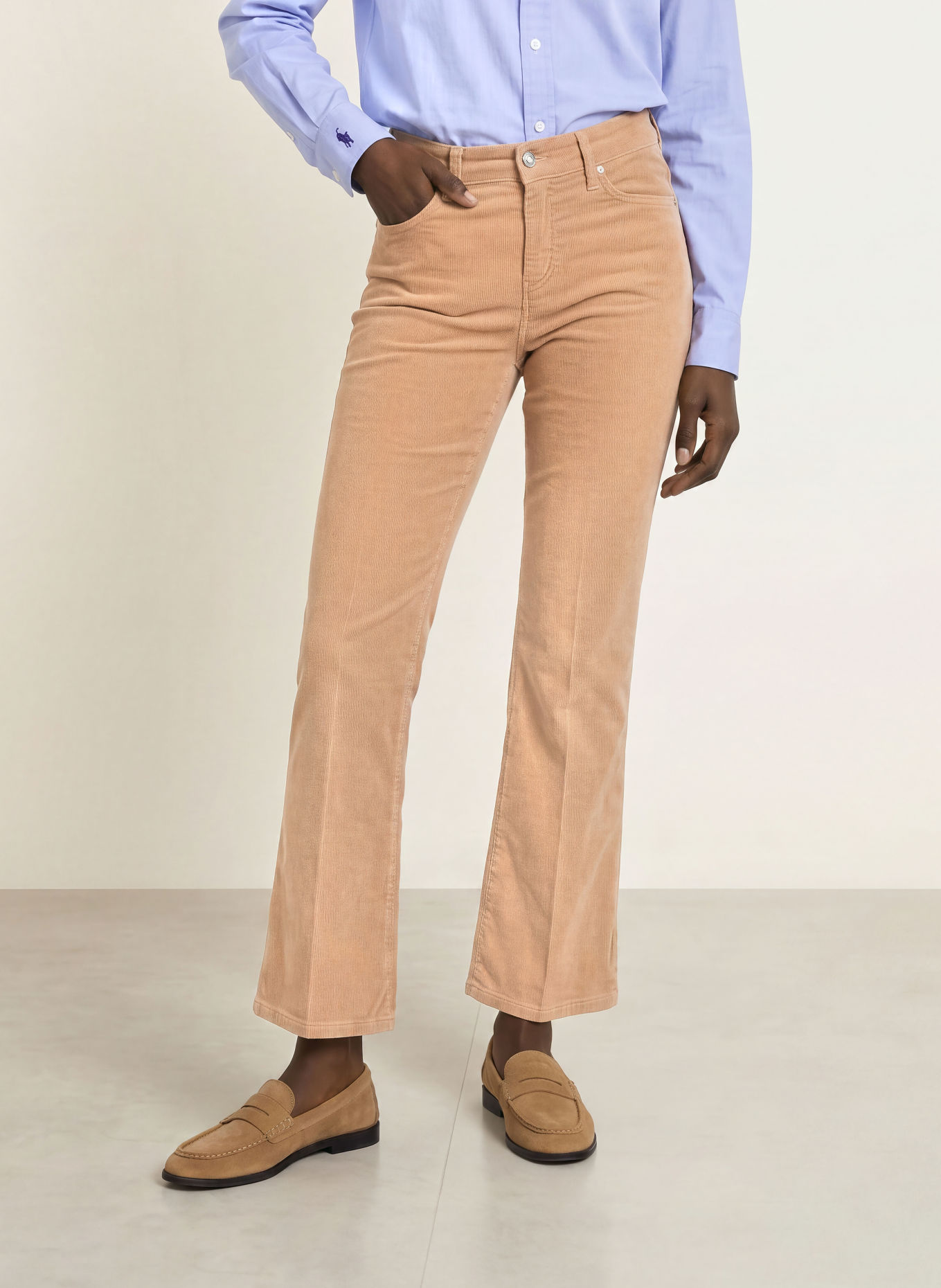 CAMBIO Pantalon en velours côtelé FRANCESCA: BEIGE