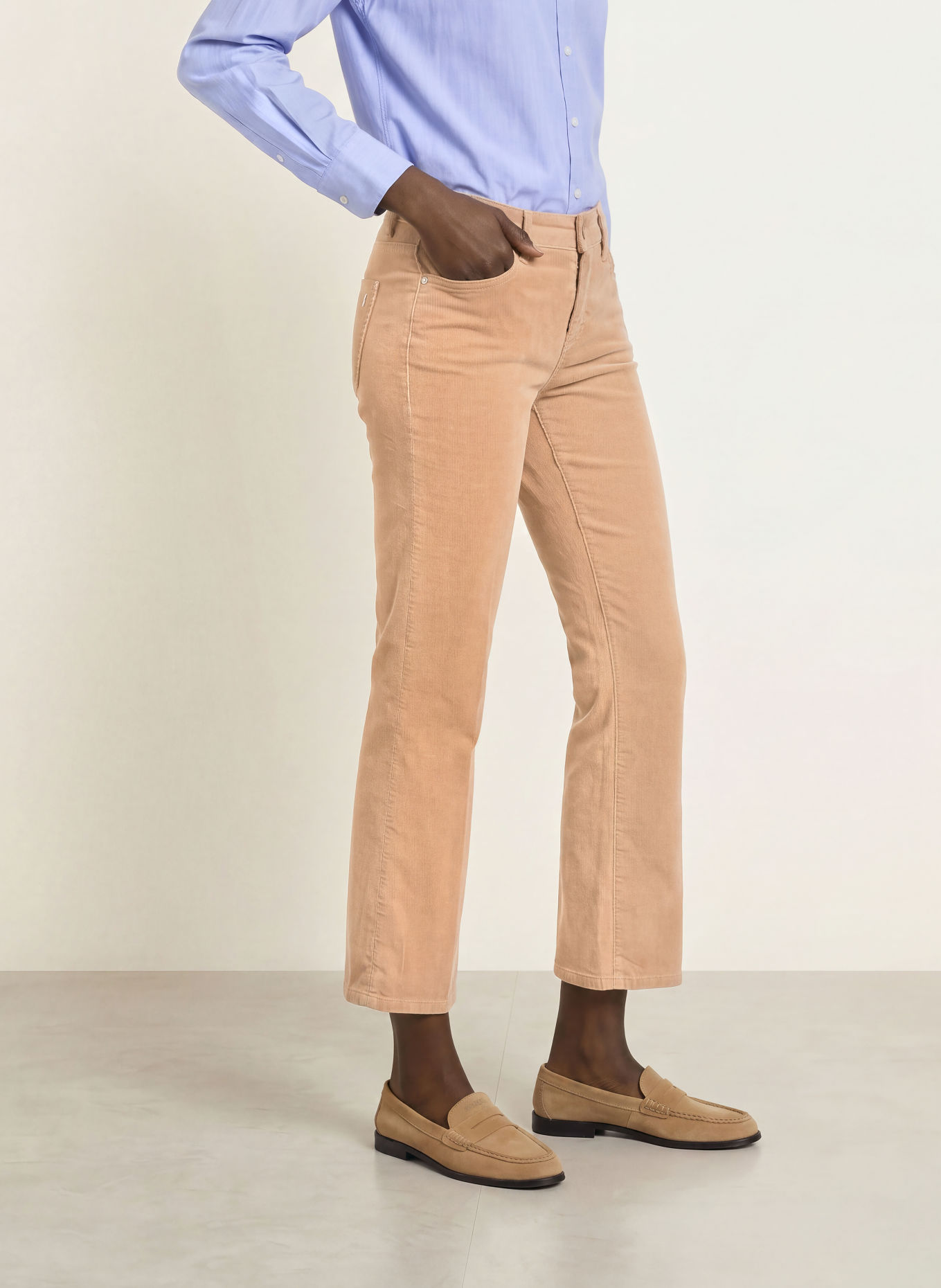 CAMBIO Pantalon en velours côtelé FRANCESCA: BEIGE