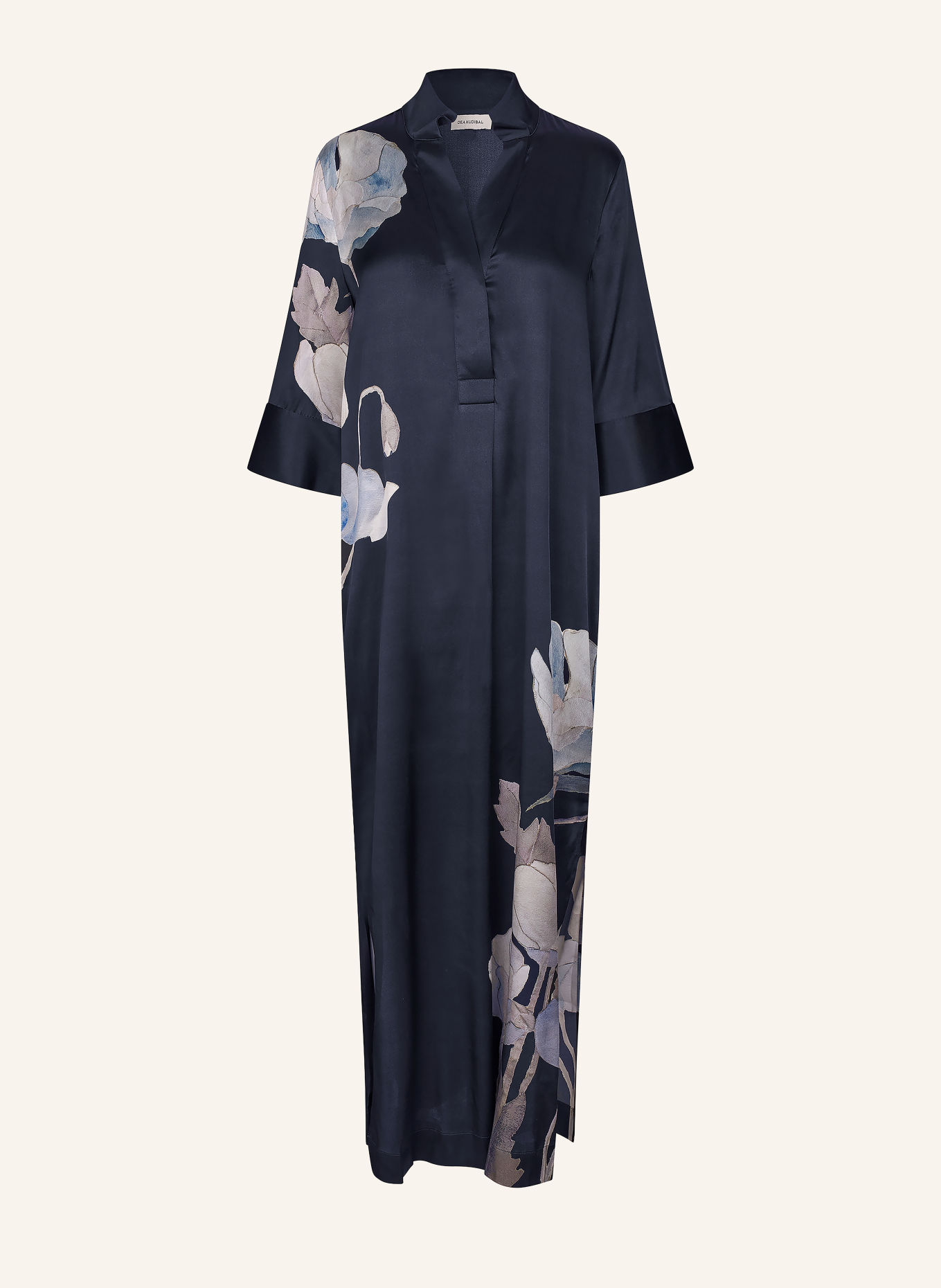 dea kudibal Kleid HELGA mit Seide und 3/4-Arm: DUNKELBLAU / ROSÉ / BLAUGRAU