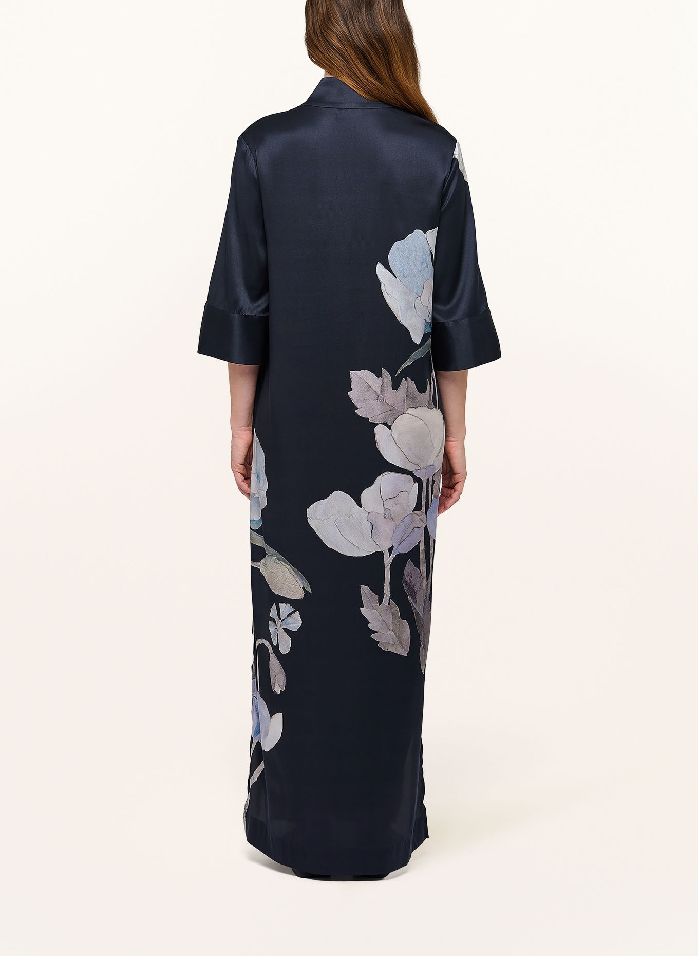 dea kudibal Kleid HELGA mit Seide und 3/4-Arm: DUNKELBLAU / ROSÉ / BLAUGRAU