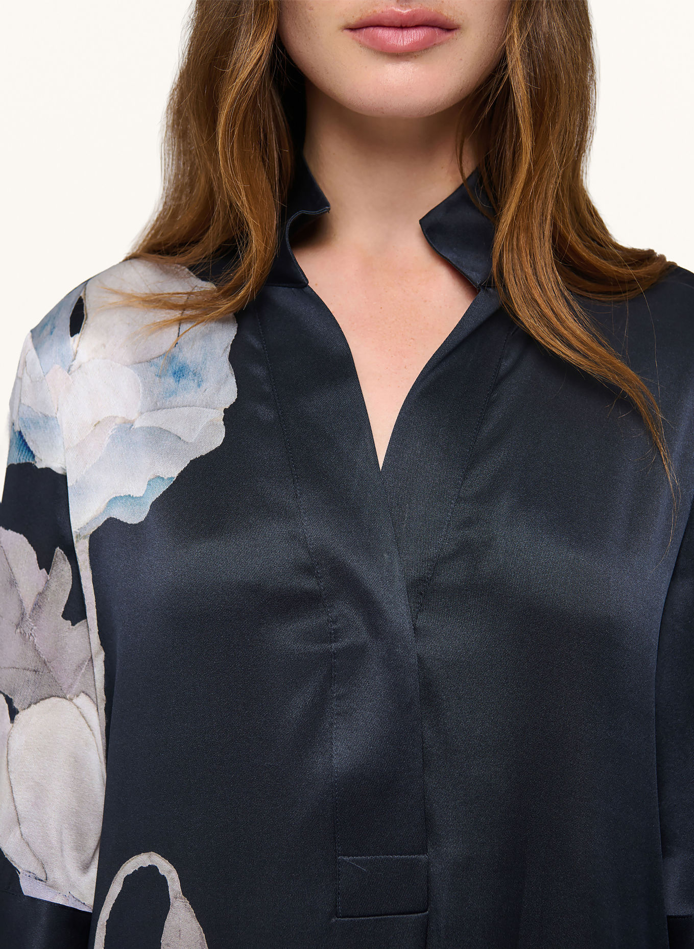 dea kudibal Kleid HELGA mit Seide und 3/4-Arm: DUNKELBLAU / ROSÉ / BLAUGRAU
