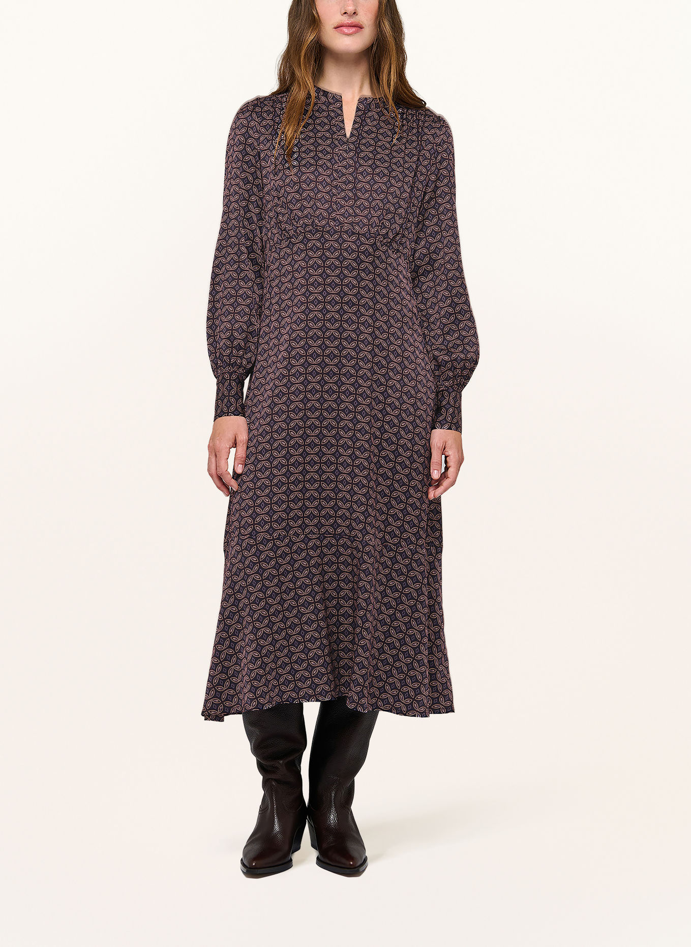 dea kudibal Robe RUDY en soie: BLEU FONCÉ / ROSÉ / ROUGE FONCÉ