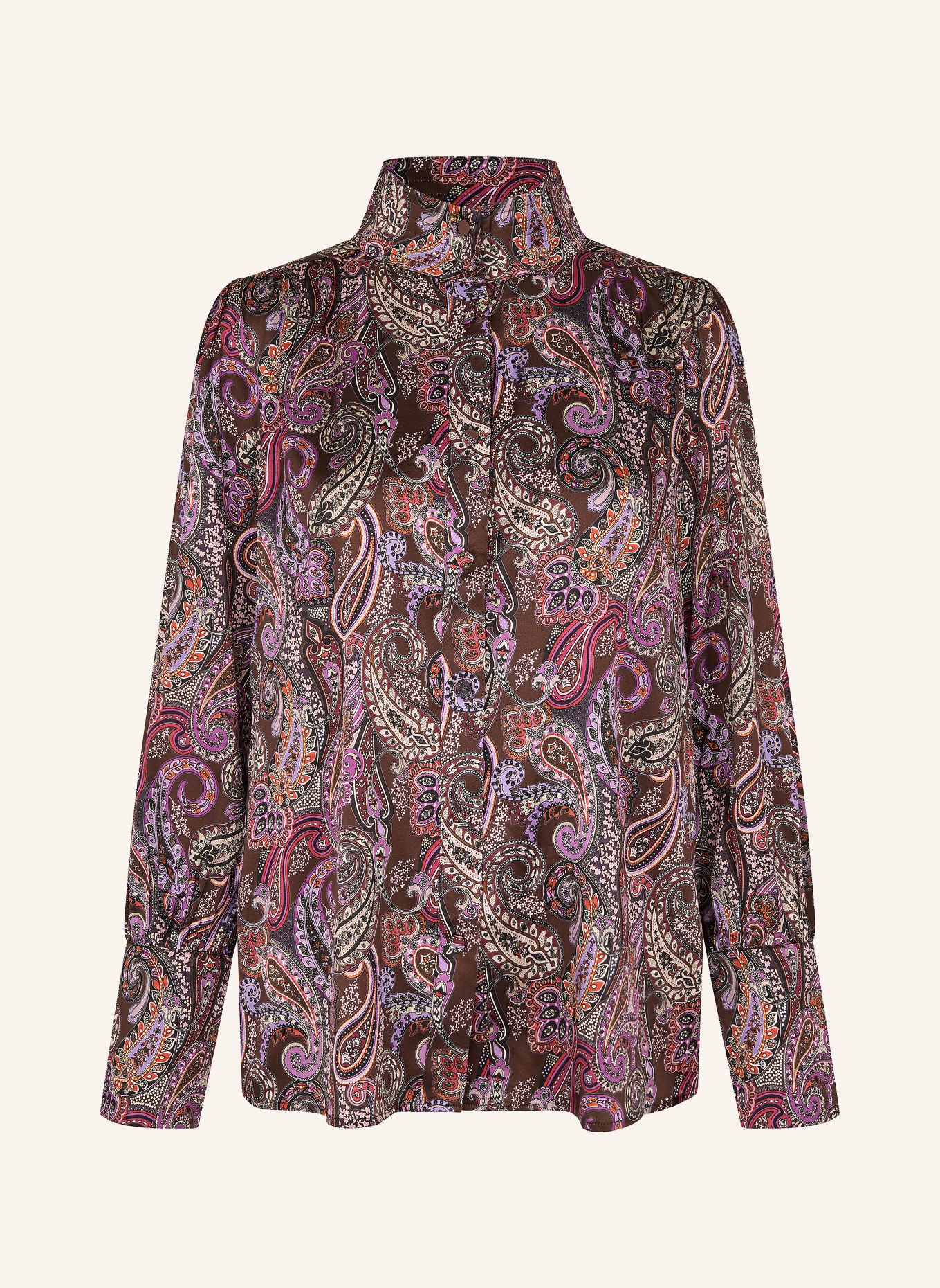 dea kudibal Bluse AMELIE med silke: MØRKEBRUN / BEIGE / LILLA