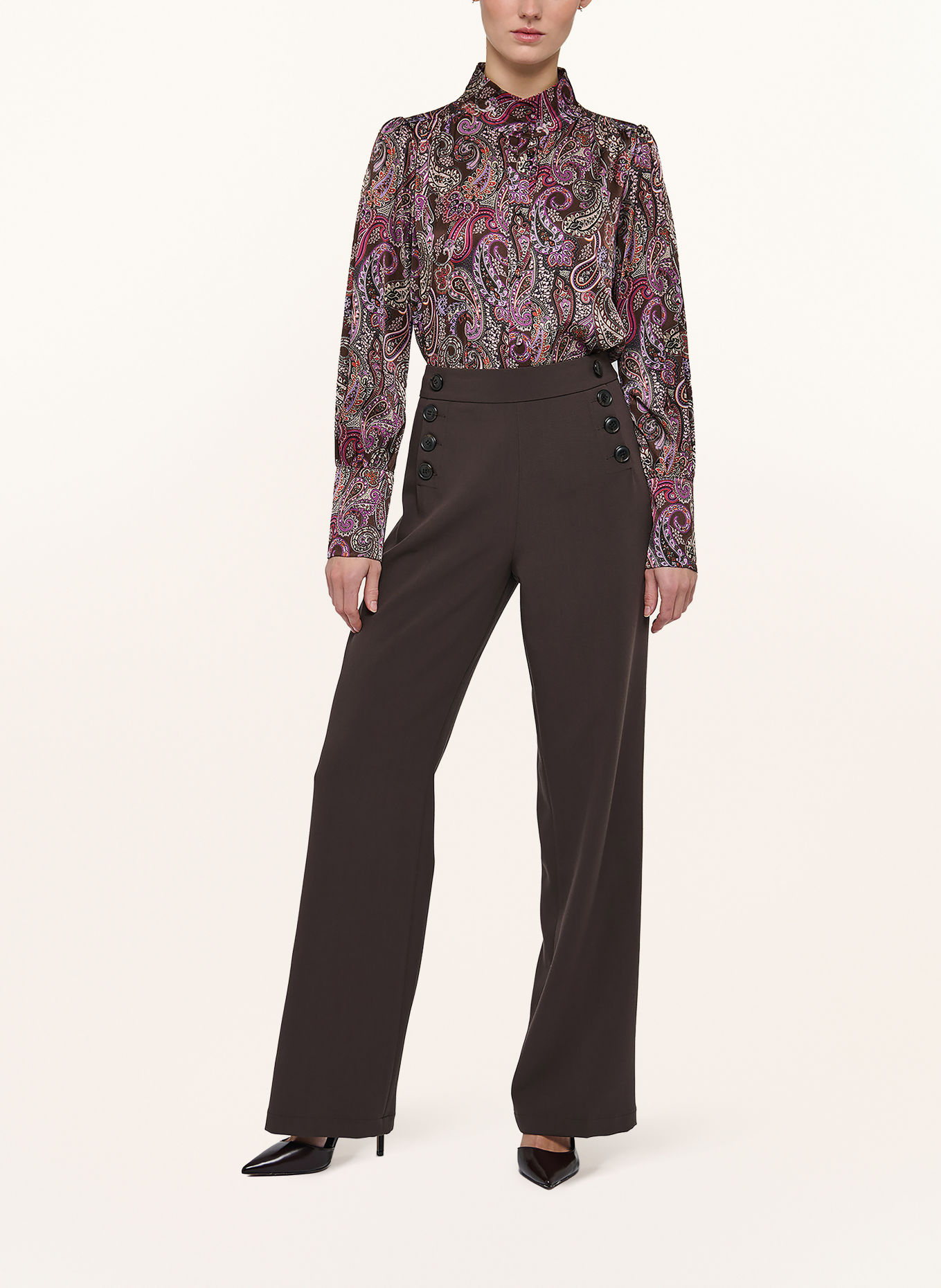 dea kudibal Bluse AMELIE med silke: MØRKEBRUN / BEIGE / LILLA