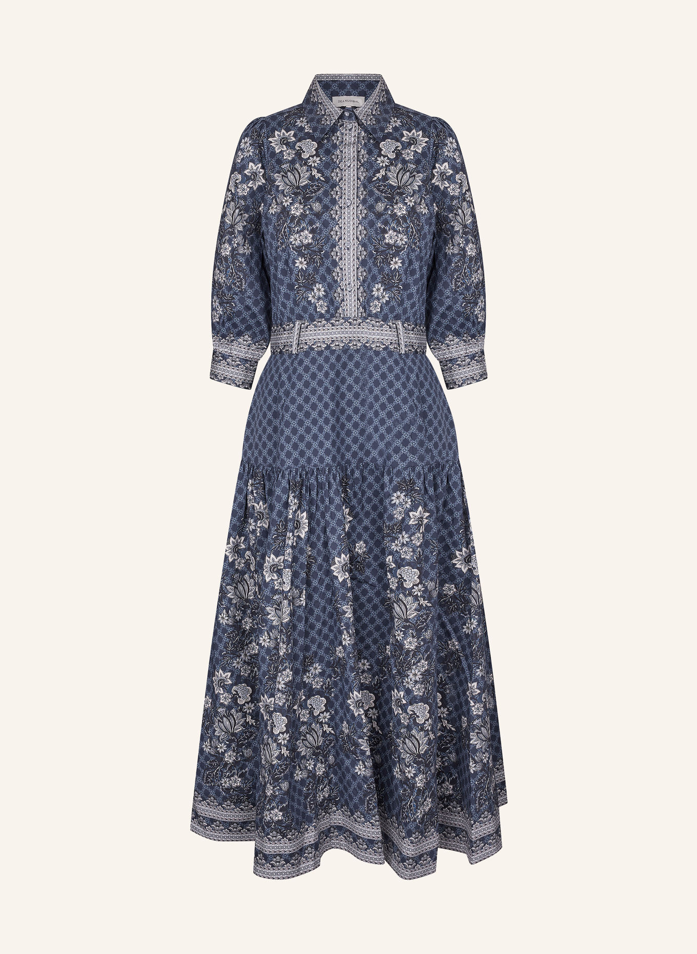 dea kudibal Hemdblusenkleid PALMA mit 3/4-Arm: DUNKELBLAU / BLAUGRAU / WEISS