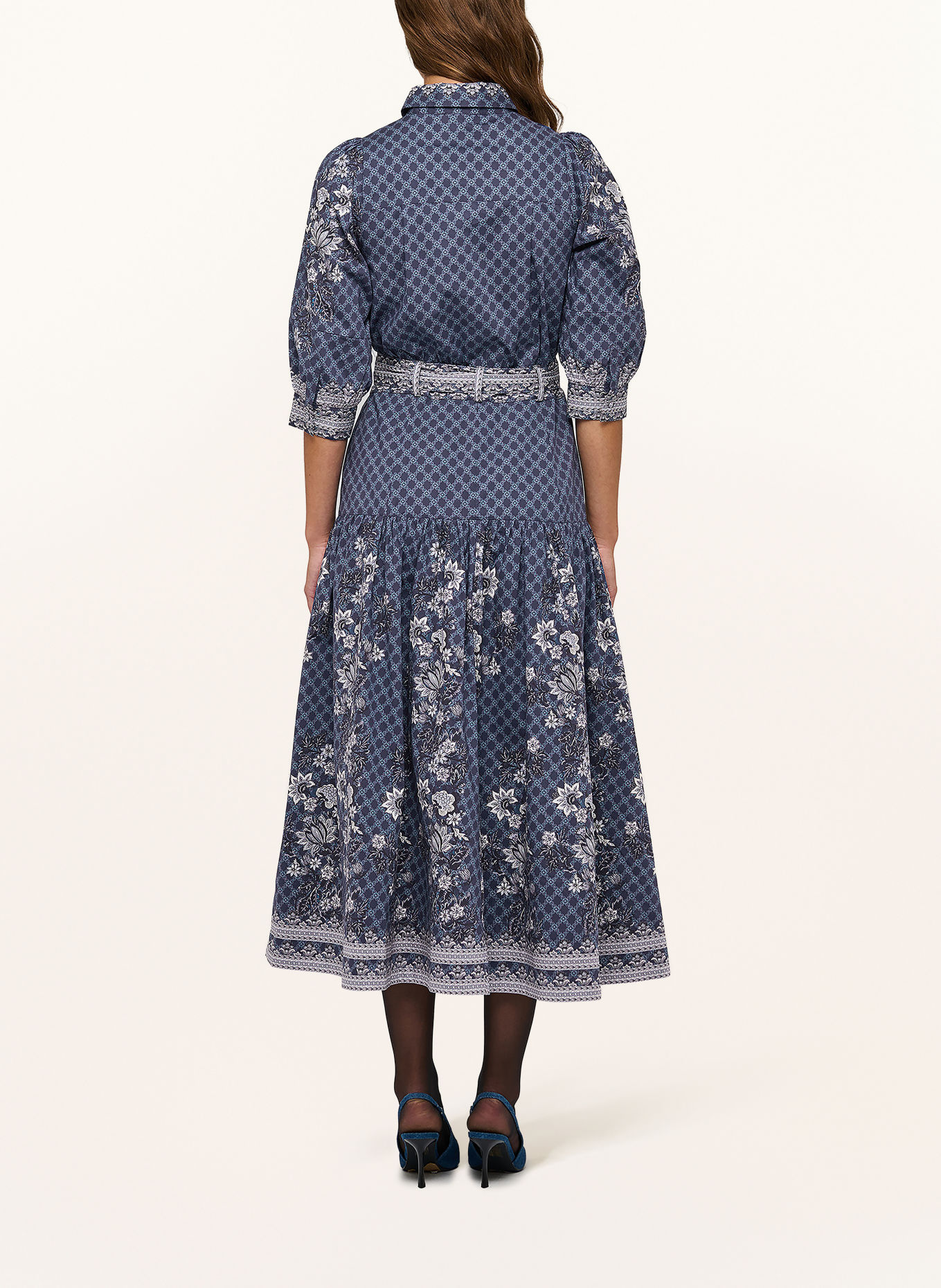 dea kudibal Hemdblusenkleid PALMA mit 3/4-Arm: DUNKELBLAU / BLAUGRAU / WEISS