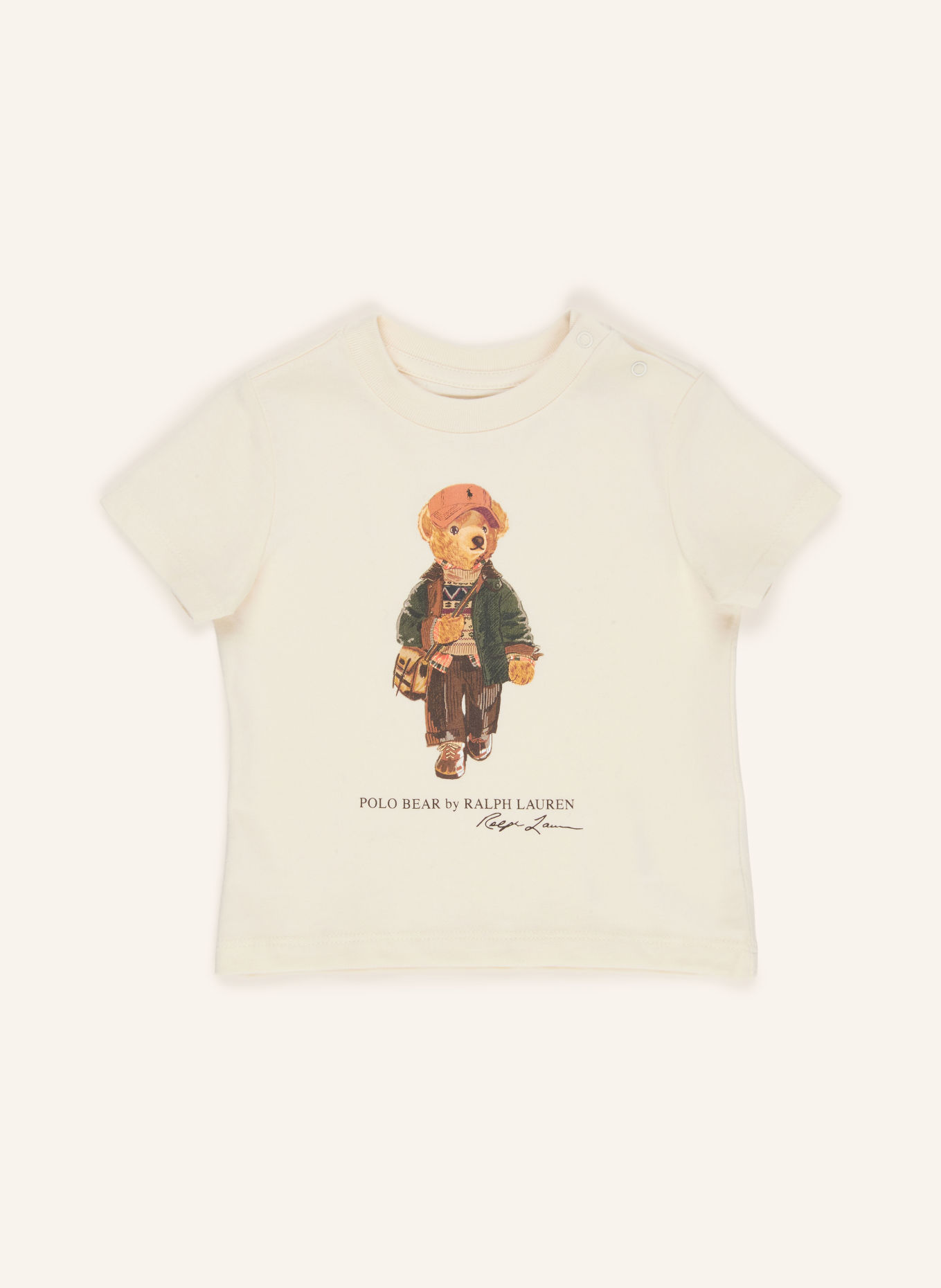 POLO RALPH LAUREN T-shirt: CRÈME / BRUIN / DONKERGROEN