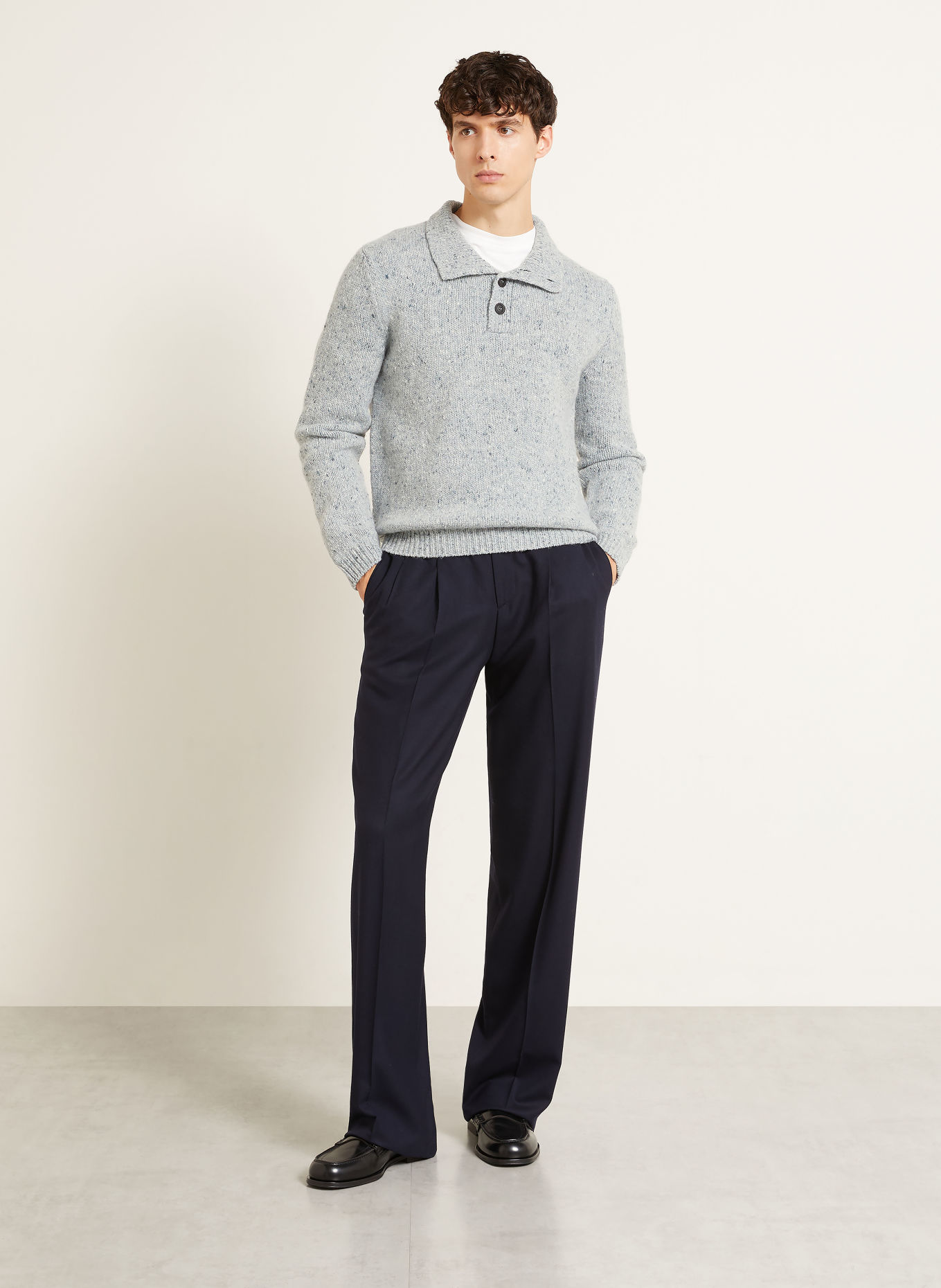 IRIS von ARNIM Pull col zippé CALDER en cachemire: GRIS CLAIR / GRIS