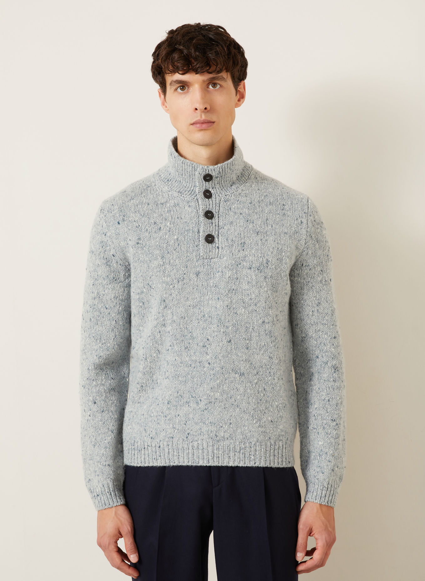 IRIS von ARNIM Pull col zippé CALDER en cachemire: GRIS CLAIR / GRIS