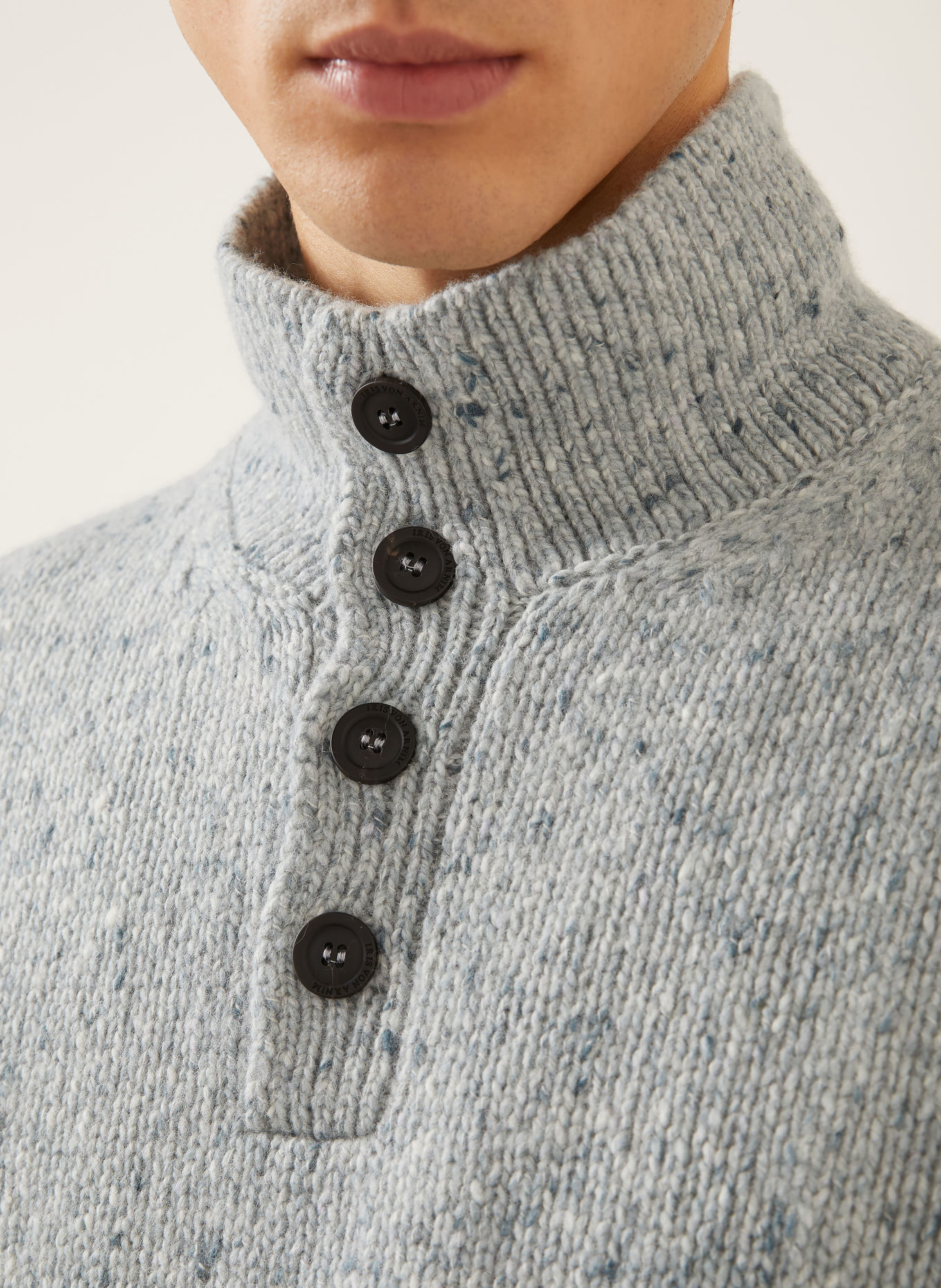 IRIS von ARNIM Pull col zippé CALDER en cachemire: GRIS CLAIR / GRIS