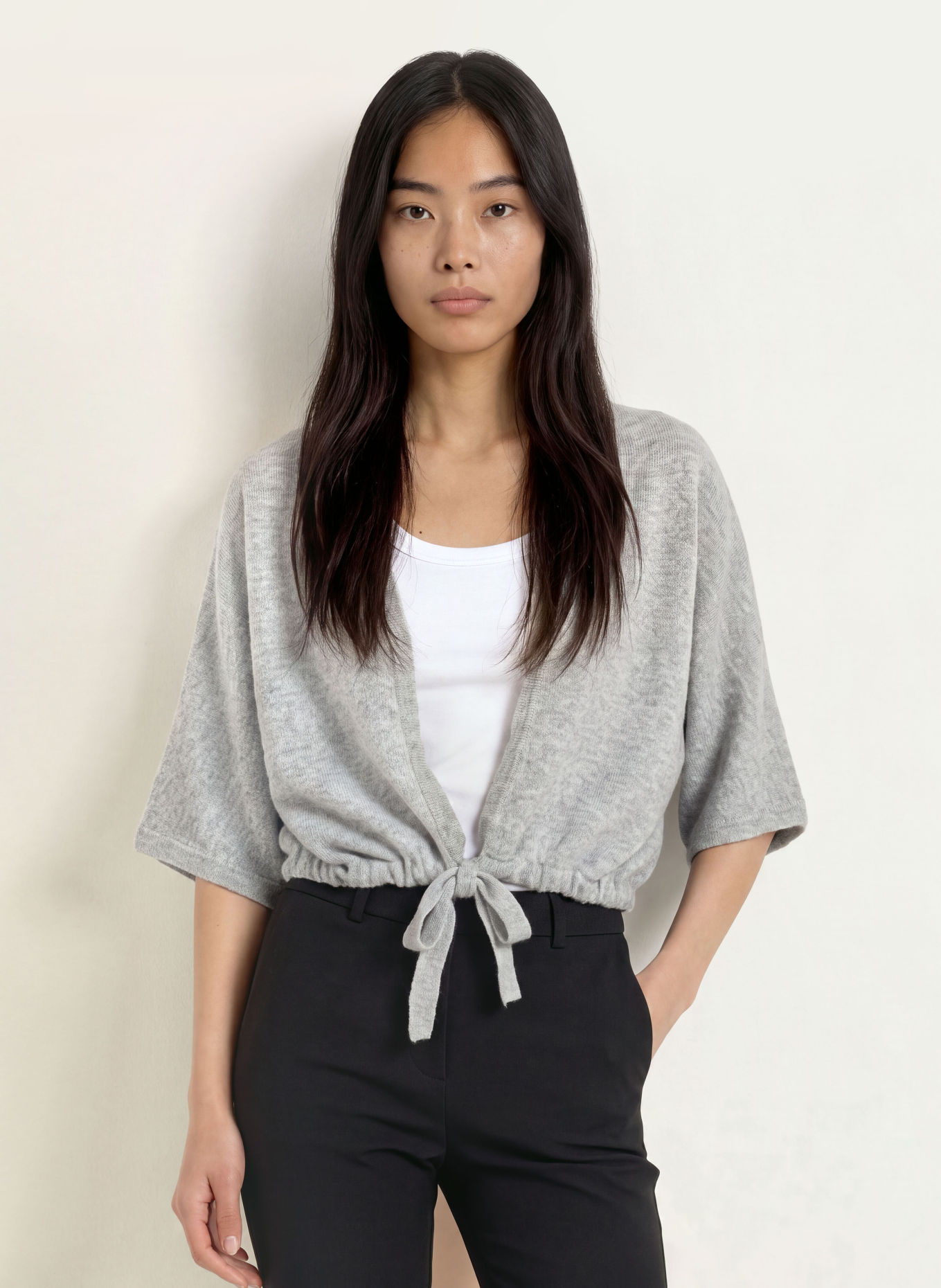 Miss Lagotte Vest met 3/4-mouwen: LICHTGRIJS