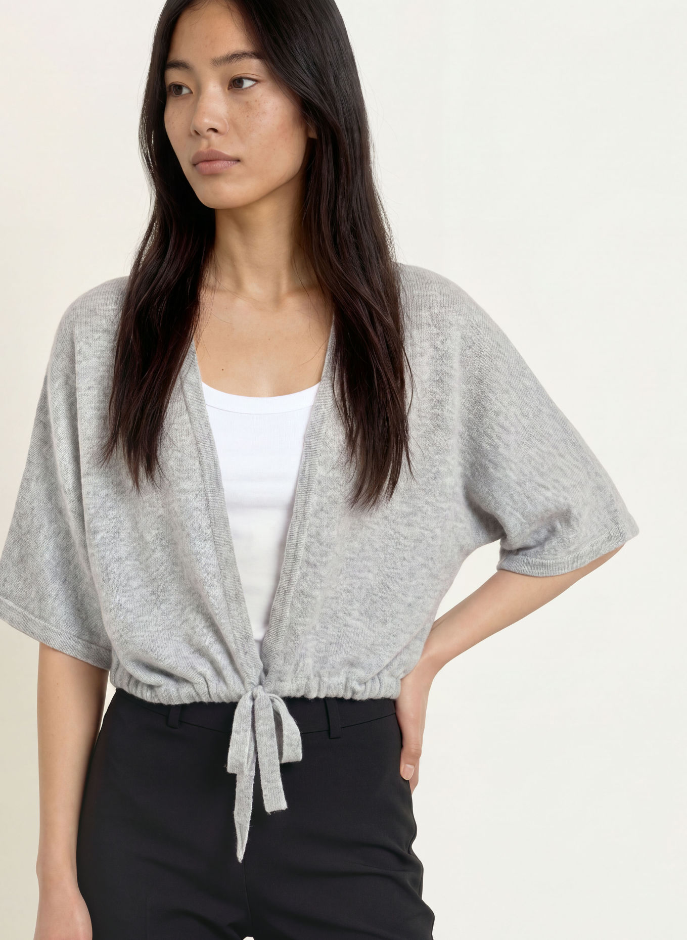 Miss Lagotte Vest met 3/4-mouwen: LICHTGRIJS