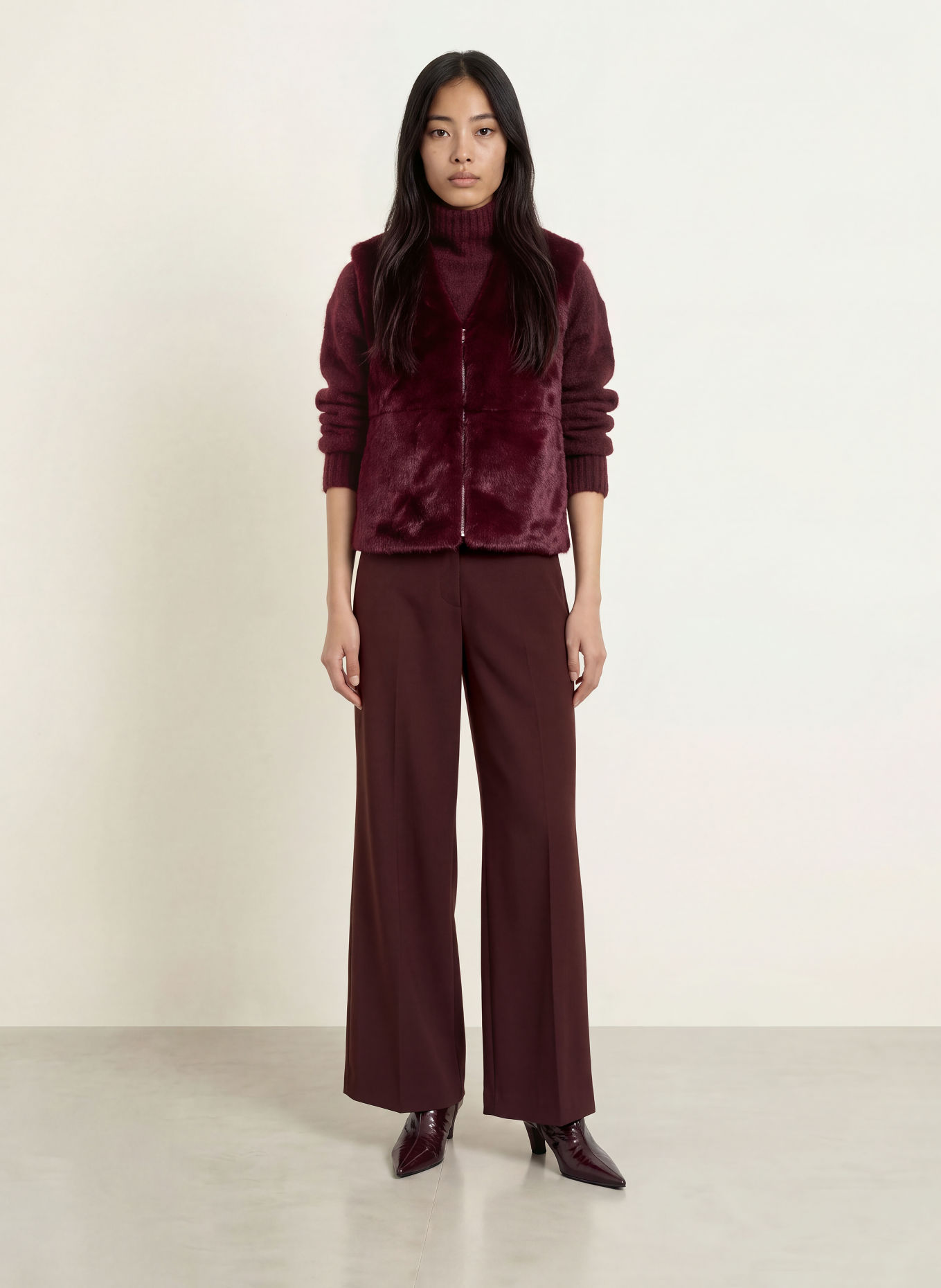 Miss Lagotte Bodywarmer van imitatiebont: FUCHSIA