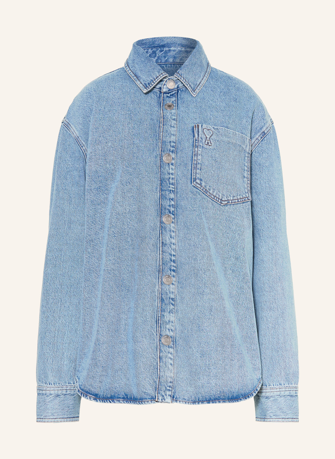 AMI PARIS Denim Overshirt: BLUE