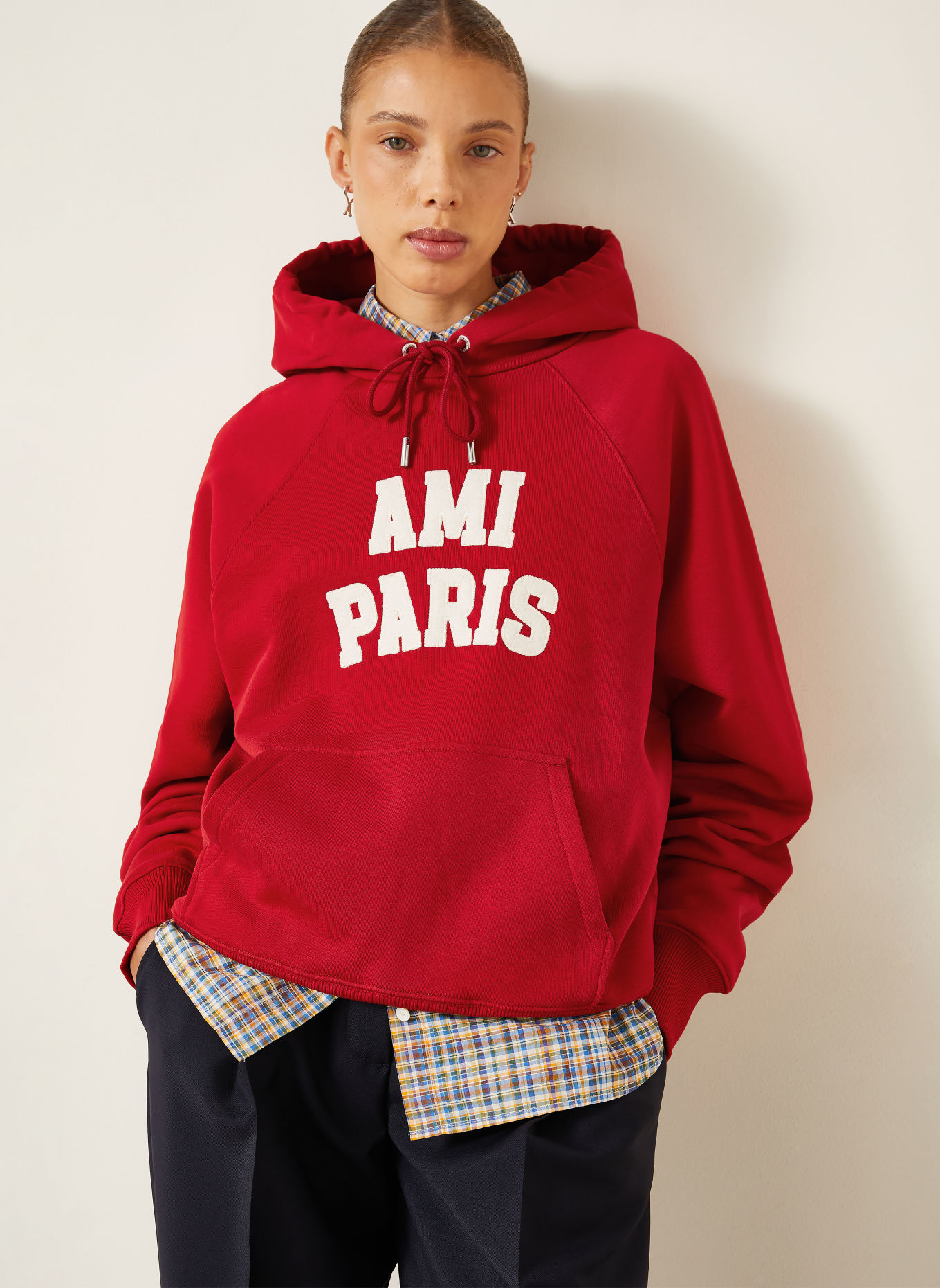 AMI PARIS Hoodie: RED