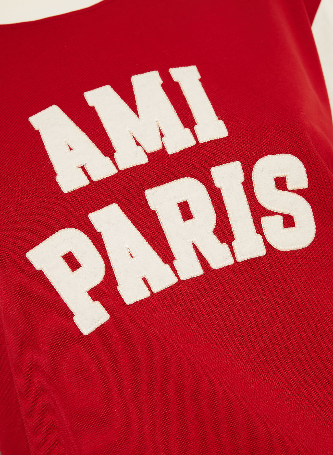 AMI PARIS T-shirt: ROUGE / CRÈME