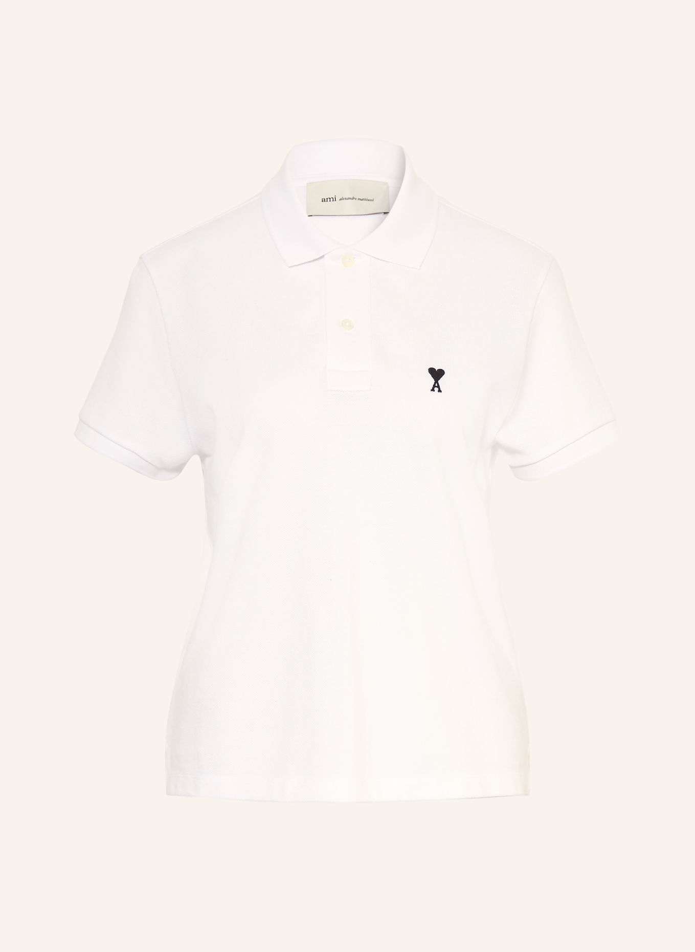 AMI PARIS Piqué polo shirt: WHITE