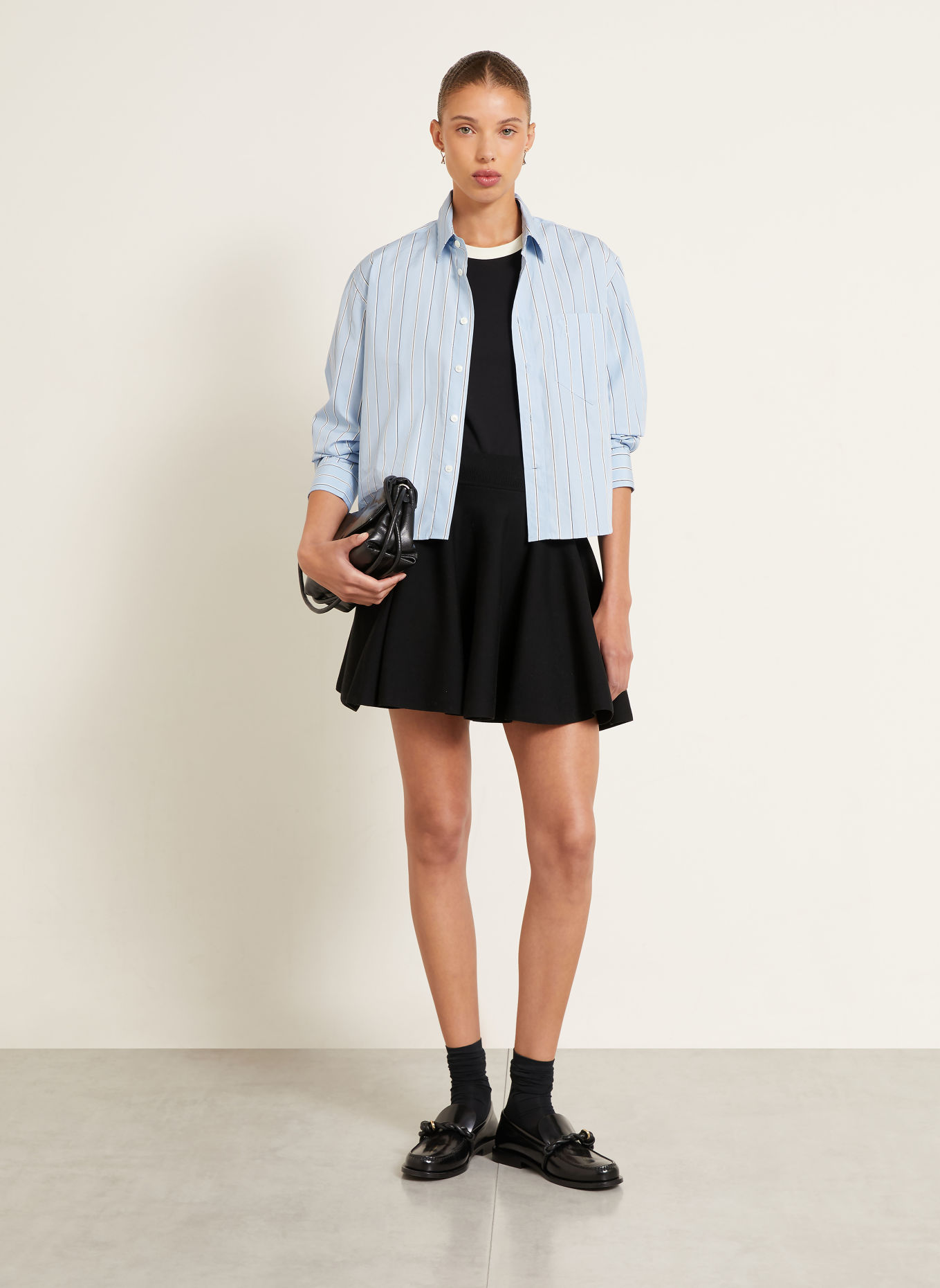 AMI PARIS T-shirt: CZARNY / KREMOWY
