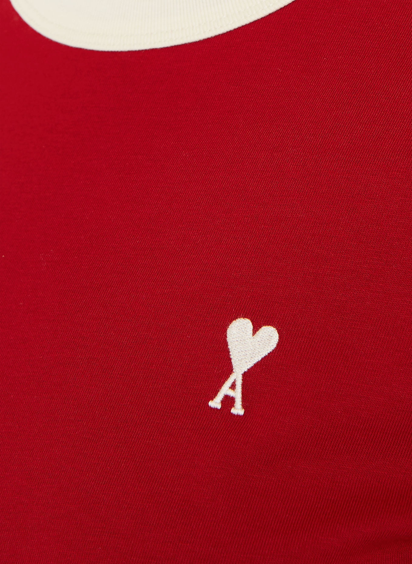 AMI PARIS T-shirt: ROUGE / CRÈME