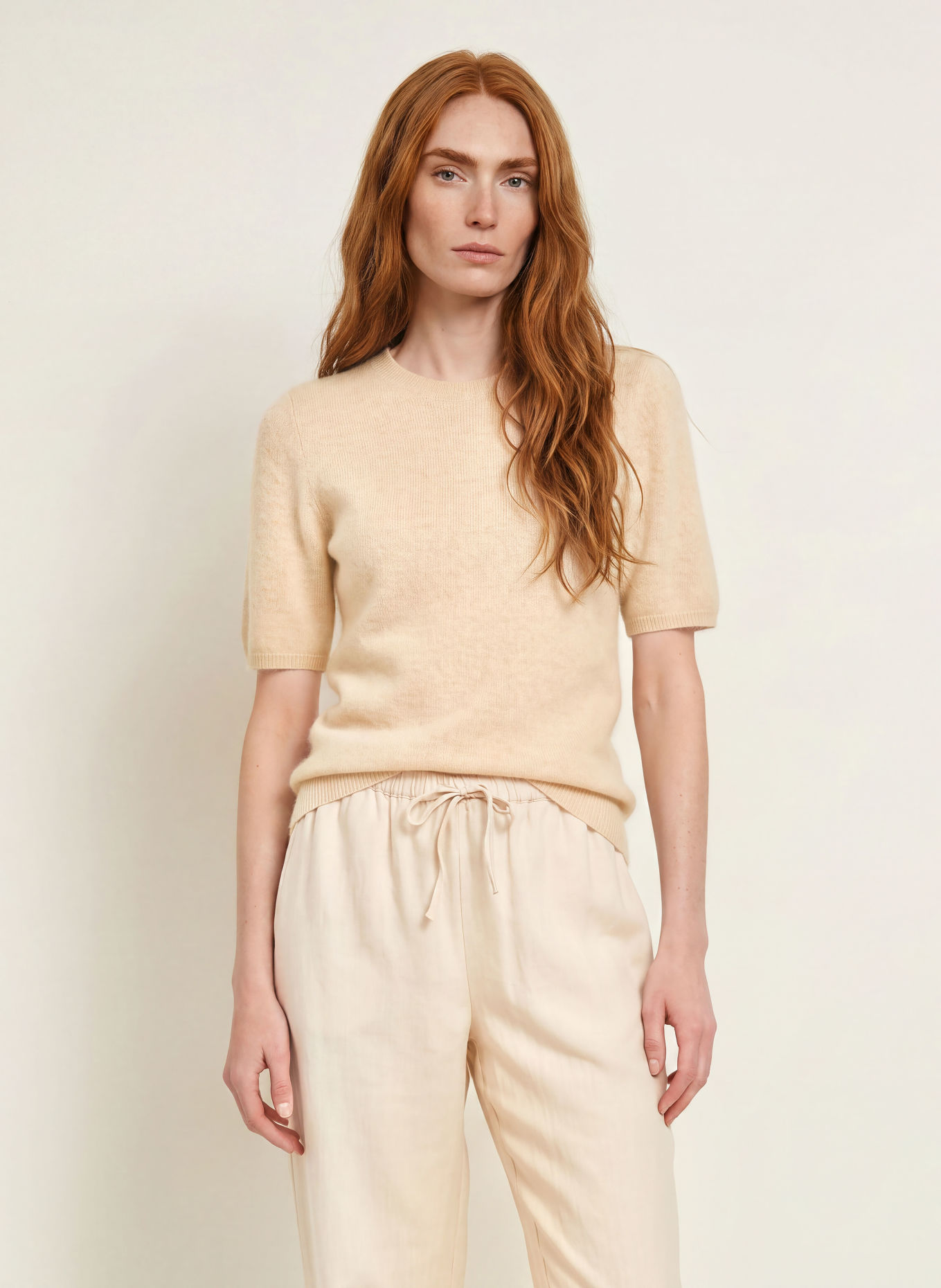 PURSCHOEN Strickshirt PISA aus Cashmere: CREME