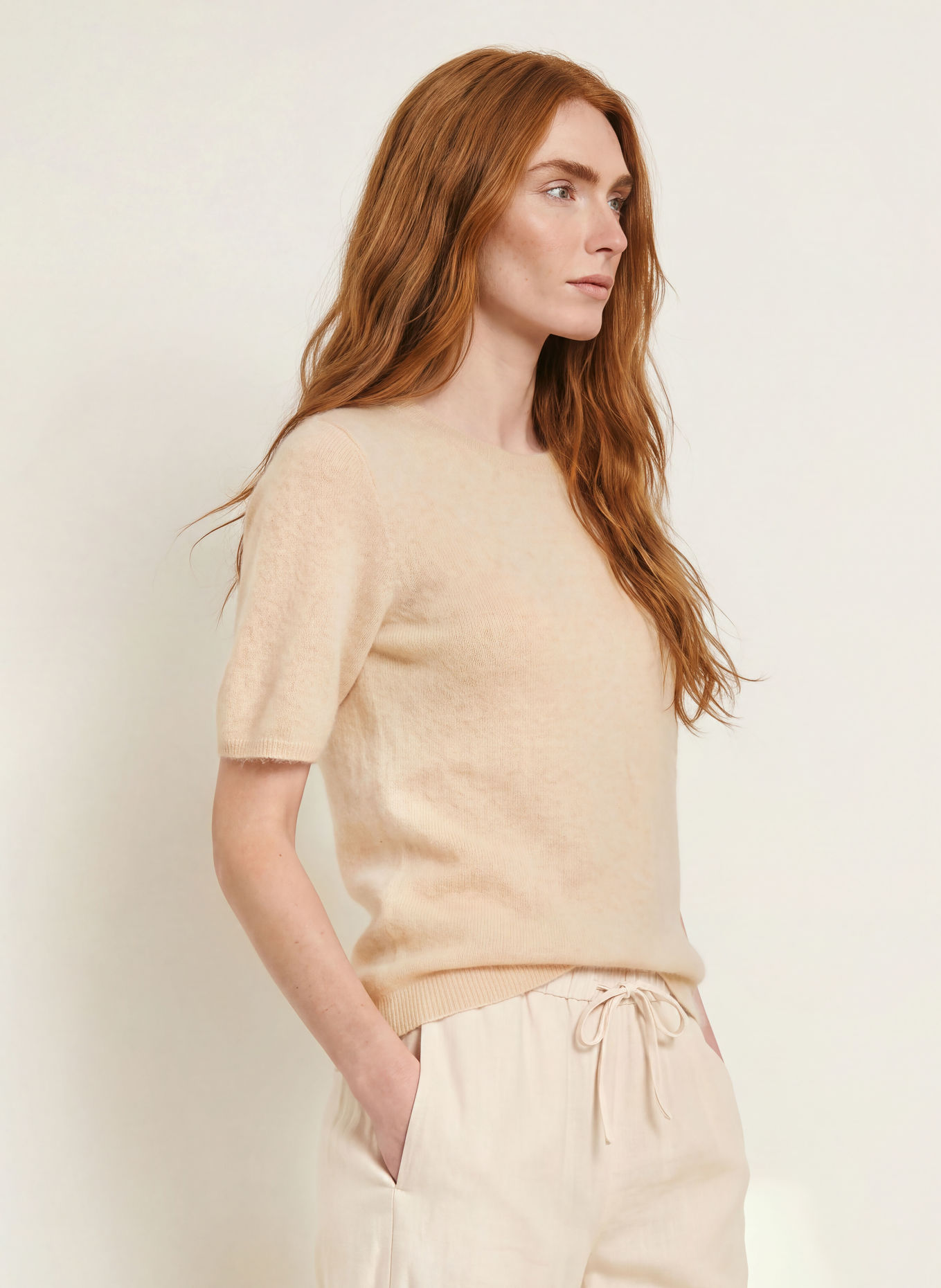 PURSCHOEN Strickshirt PISA aus Cashmere: CREME