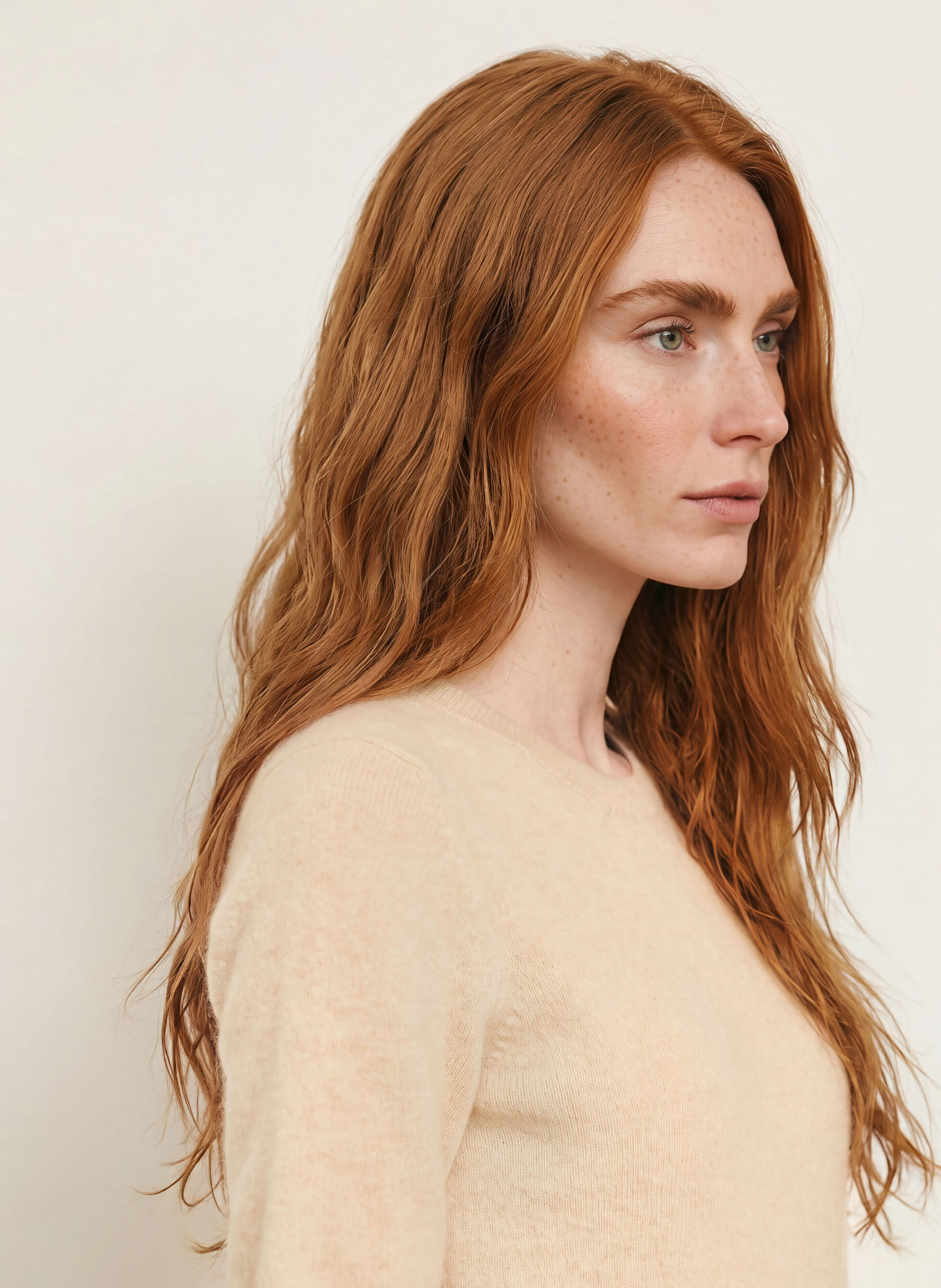 PURSCHOEN Strickshirt PISA aus Cashmere: CREME