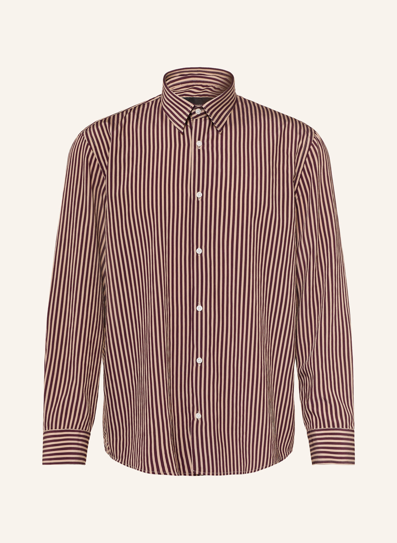 I'M BRIAN Overhemd Comfort Fit: DONKERROOD / BEIGE