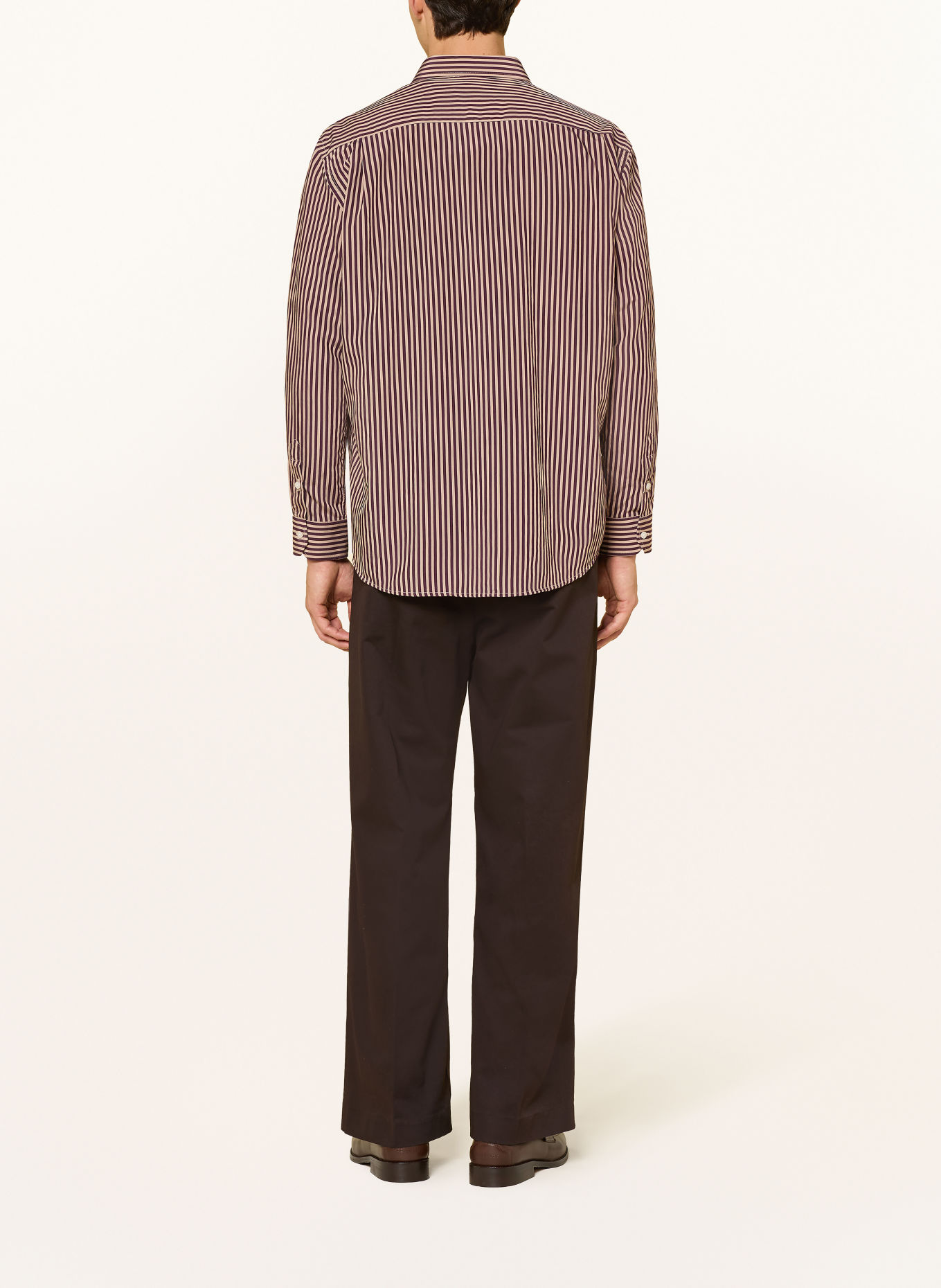 I'M BRIAN Overhemd Comfort Fit: DONKERROOD / BEIGE