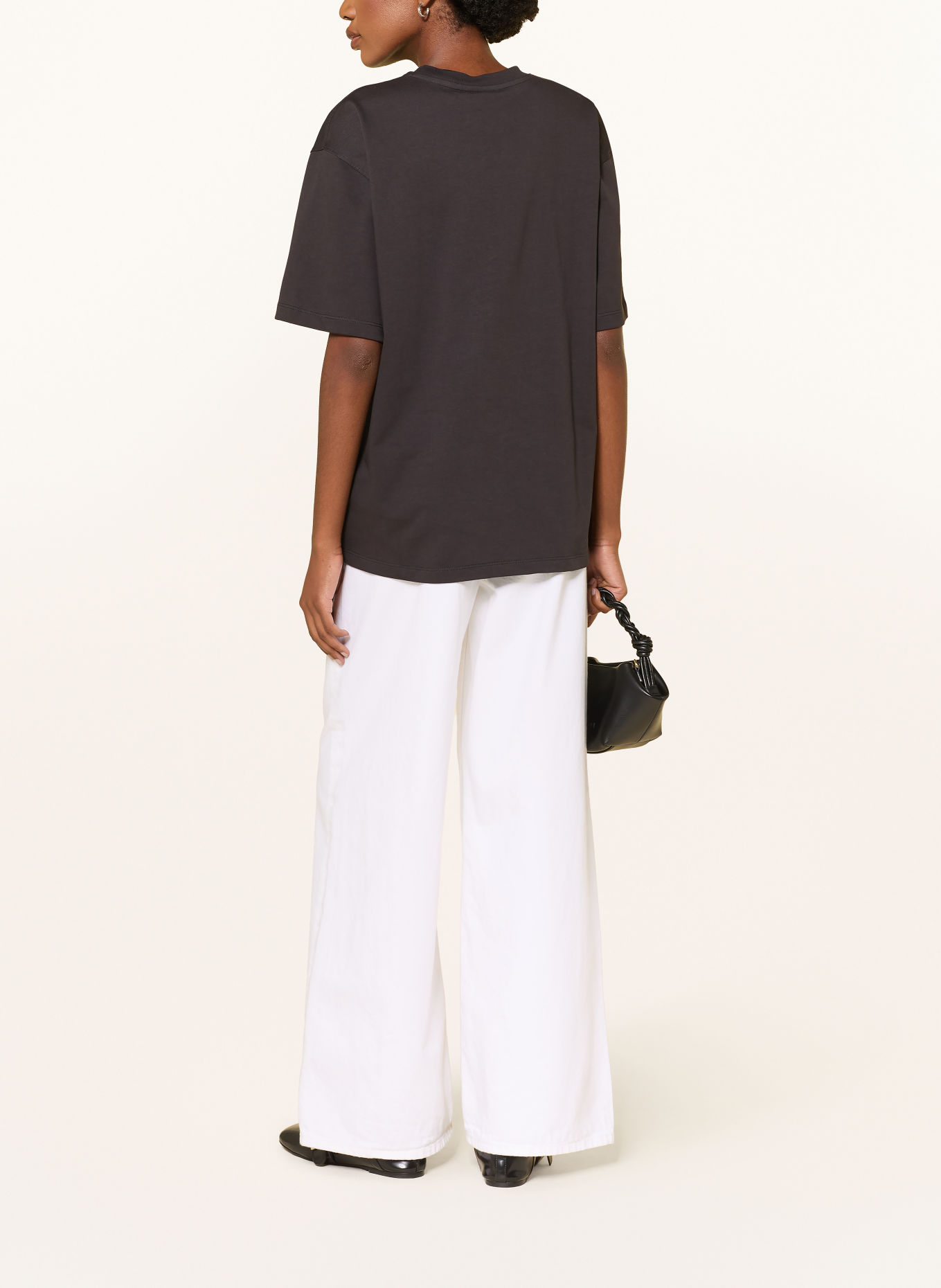 GANNI T-shirt: DARK GRAY / NEON GREEN / LIGHT BLUE