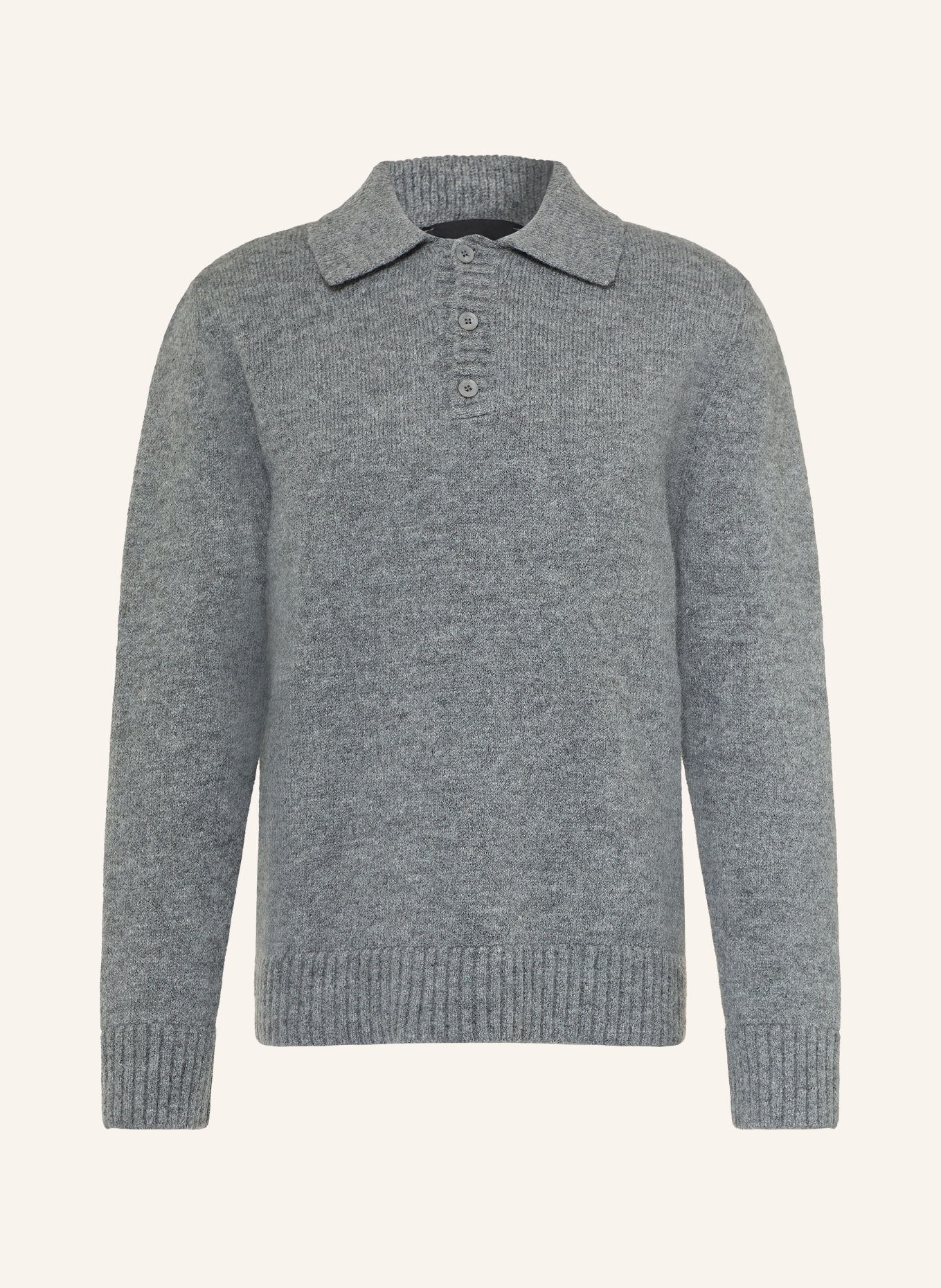 I'M BRIAN Gebreid poloshirt: GRIJS