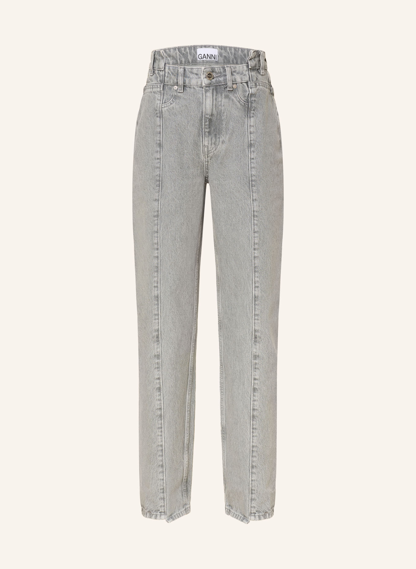 GANNI Jeansy straight: ZWQ Light Grey Stone