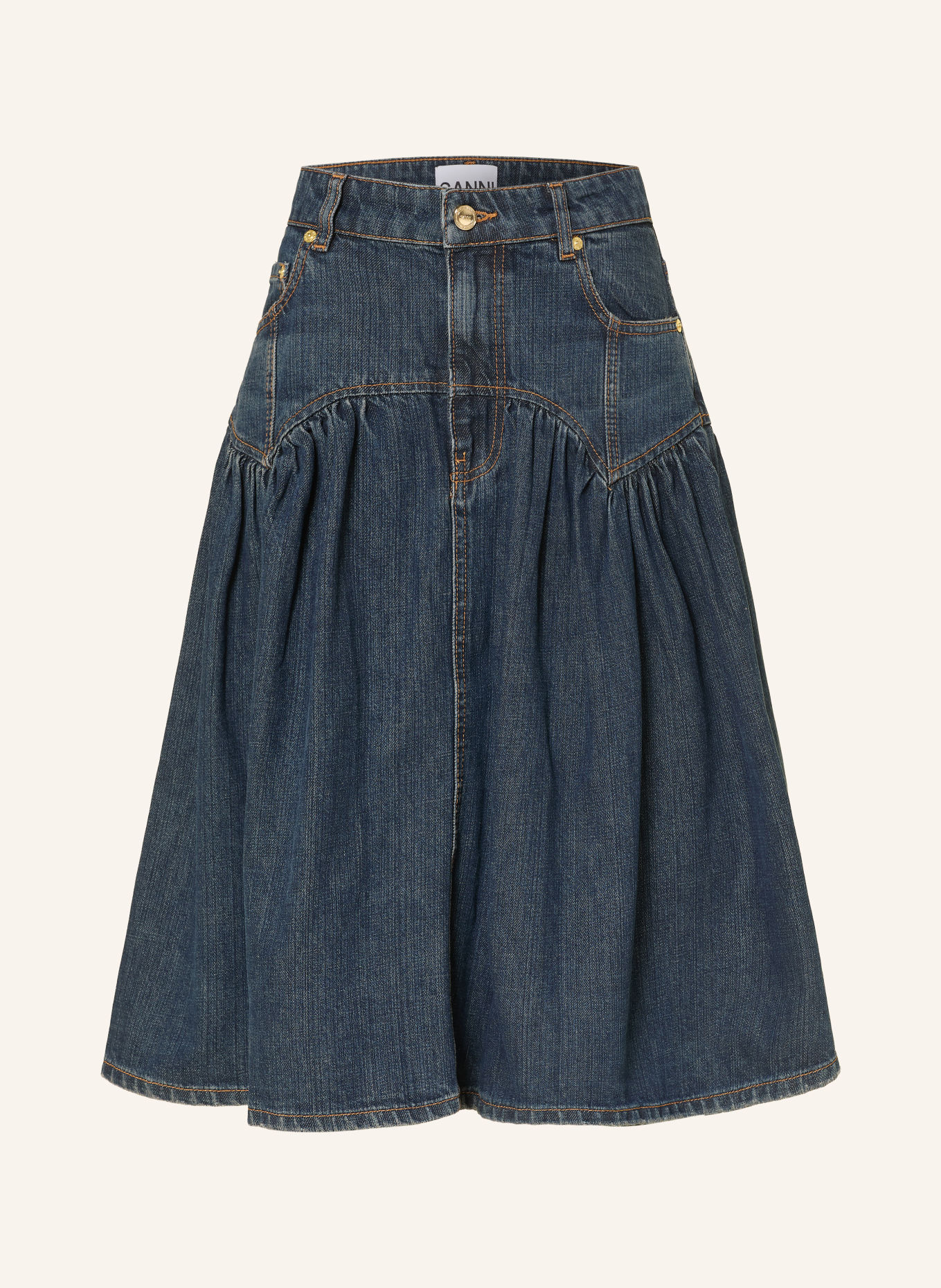 GANNI Jupe en jean: BLEU FONCÉ