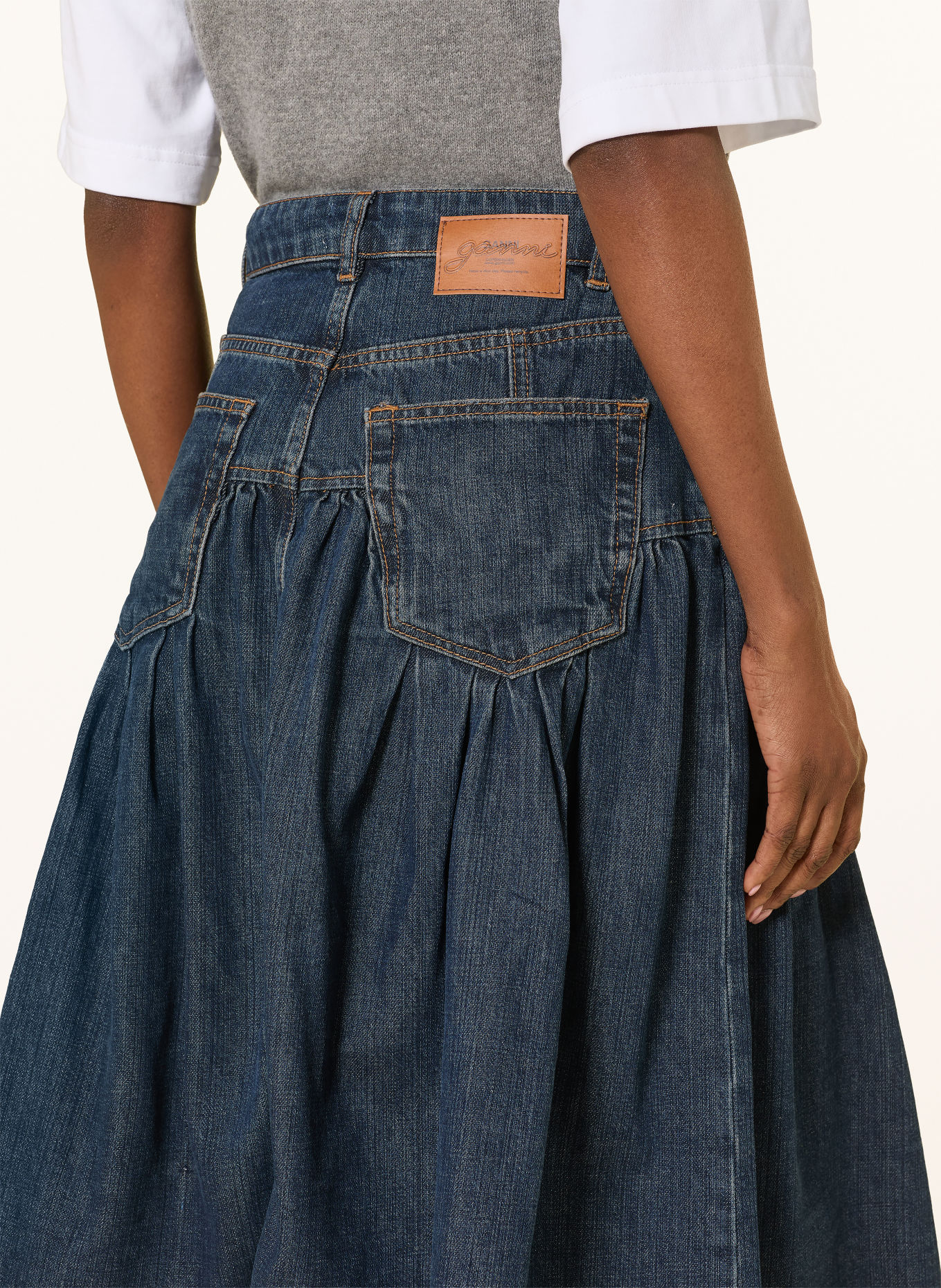 GANNI Jupe en jean: BLEU FONCÉ