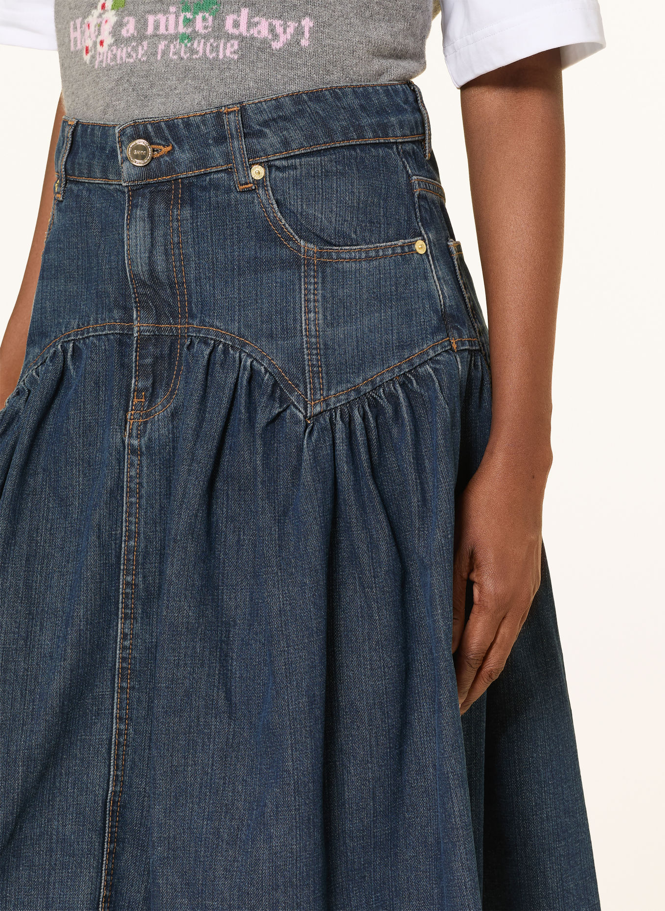 GANNI Jupe en jean: BLEU FONCÉ