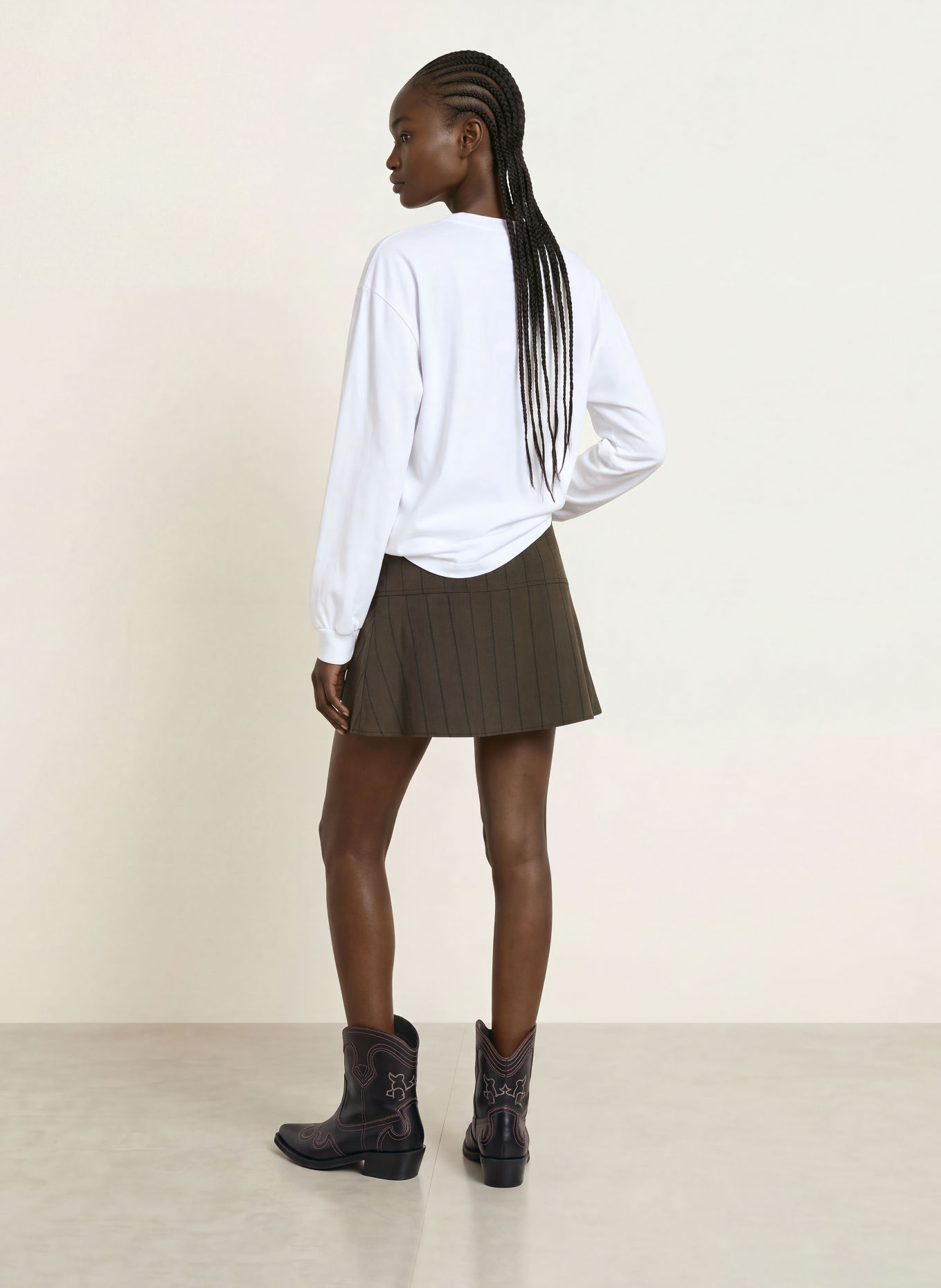 GANNI Longsleeve: WEISS / HELLROT / GELB