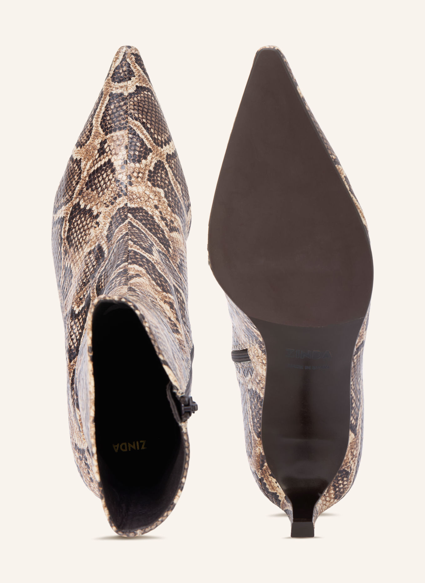 ZINDA Bottines: MARRON CLAIR / TAUPE / GRIS FONCÉ