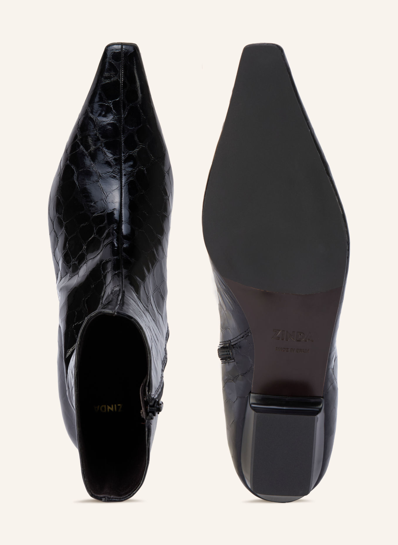 ZINDA Lackstiefeletten MOLLY: SCHWARZ