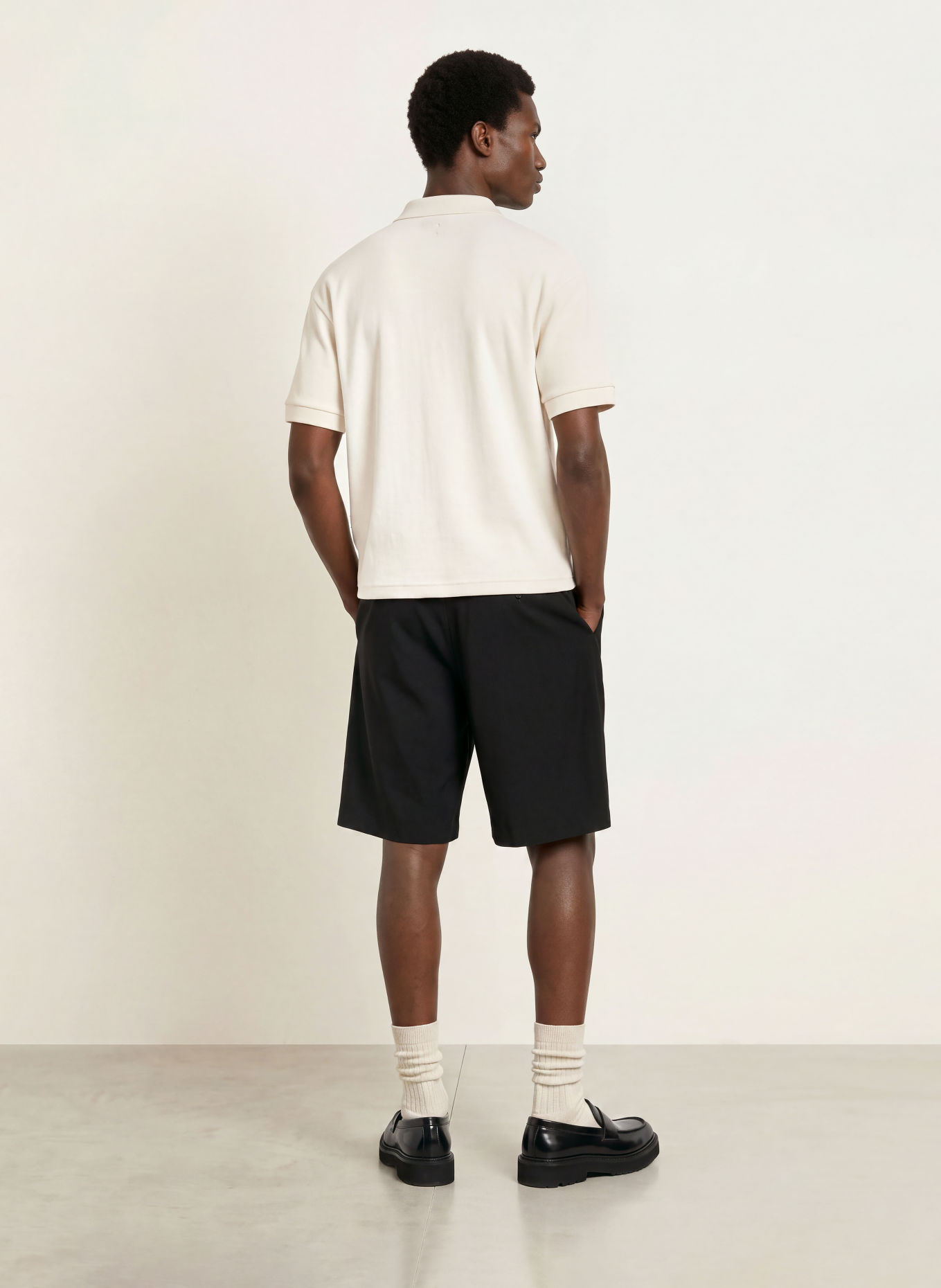 about:blank Piqué-Poloshirt: ECRU / SCHWARZ