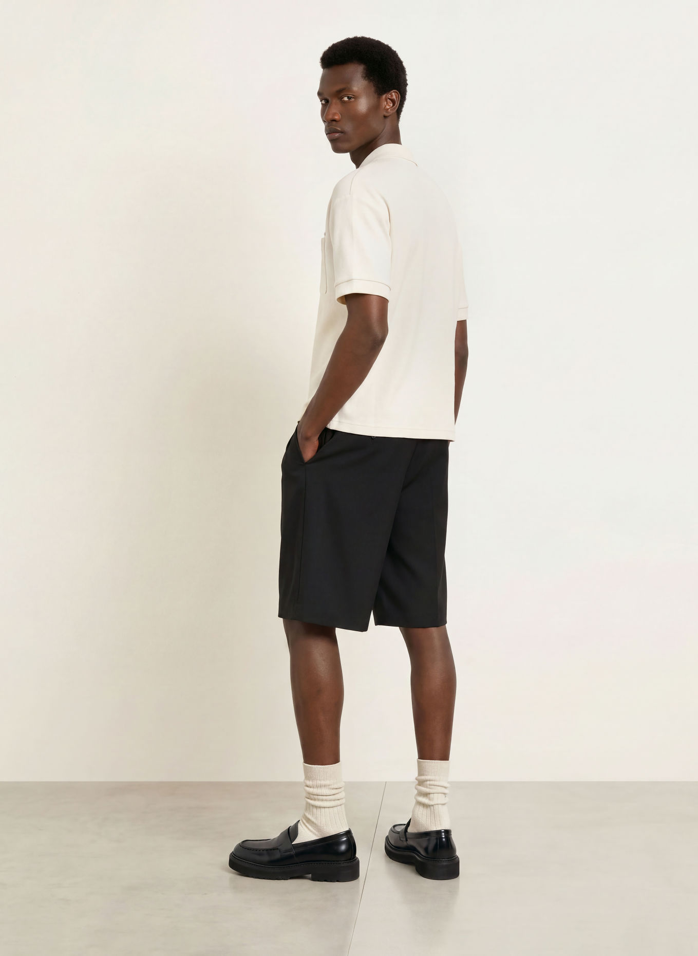 about:blank Piqué-Poloshirt: ECRU / SCHWARZ