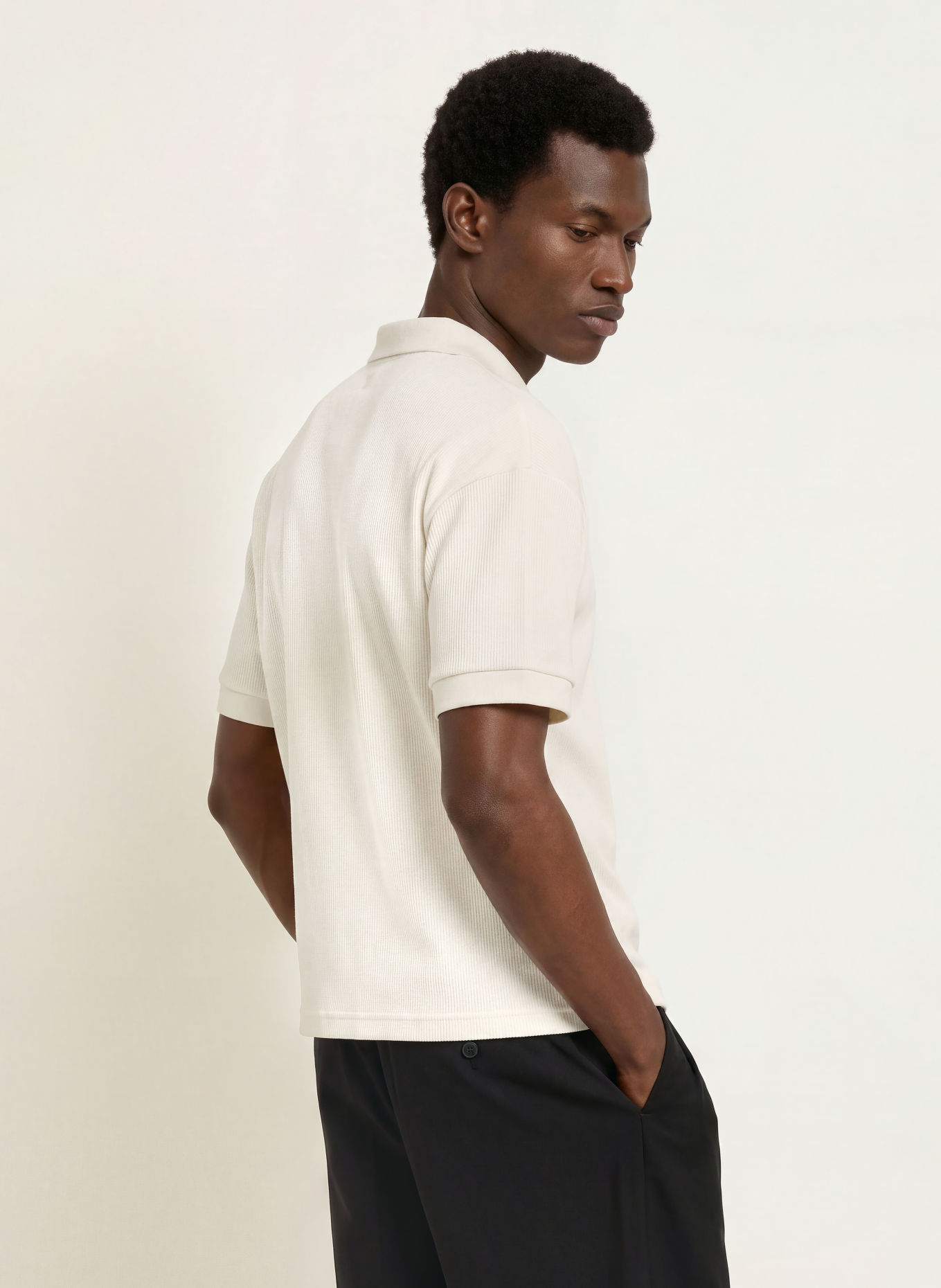 about:blank Piqué-Poloshirt: ECRU / SCHWARZ