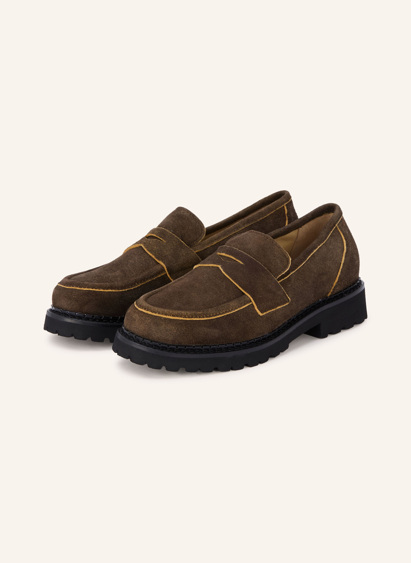 Dirndl & Bua Penny-loafer ANTIKBOK: MØRKEBRUN