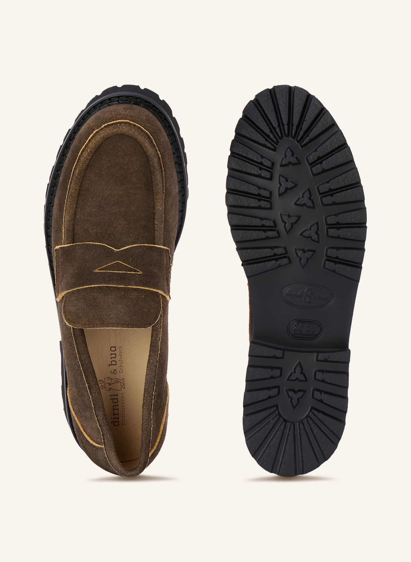 Dirndl & Bua Penny-loafer ANTIKBOK: MØRKEBRUN