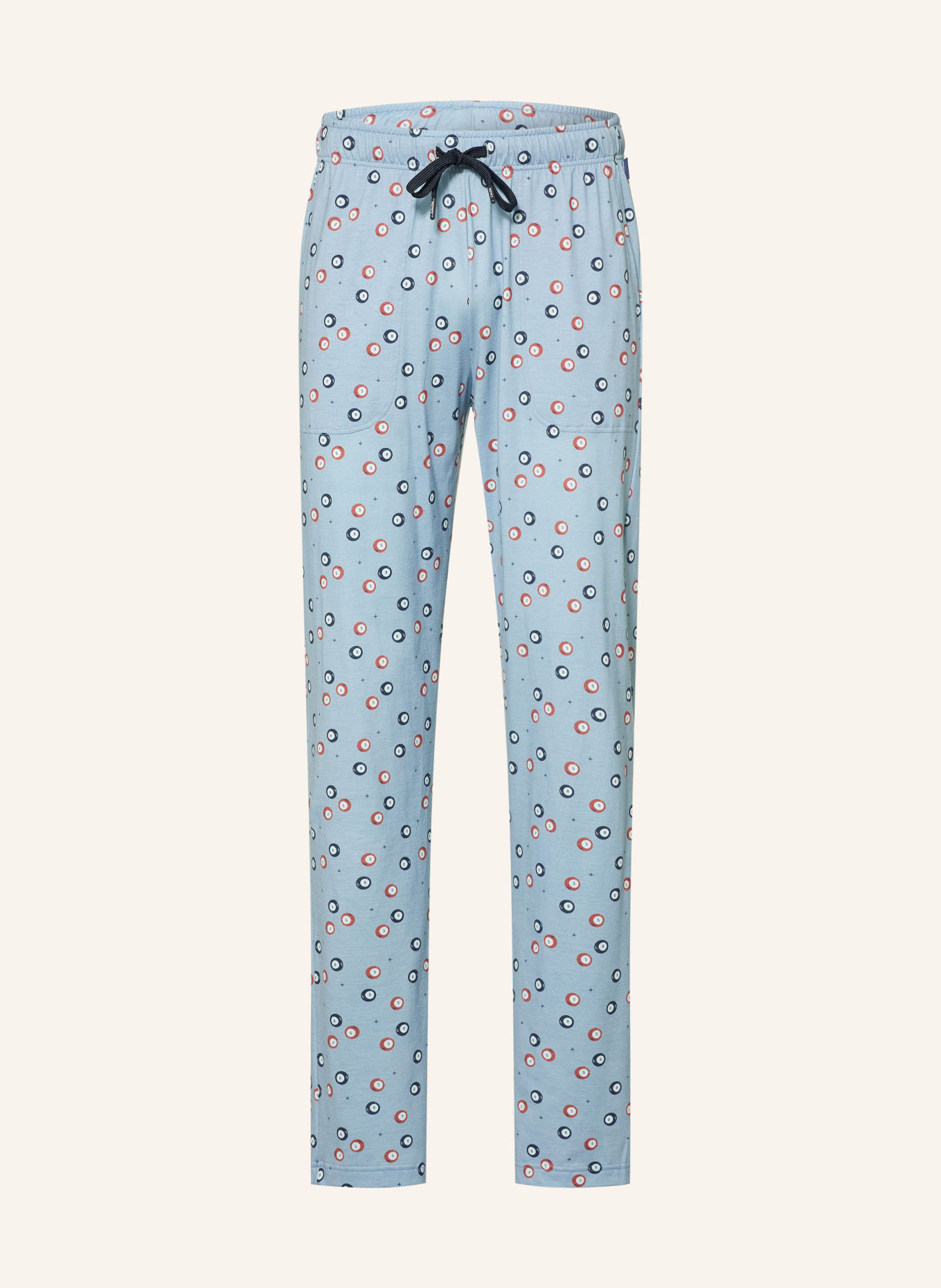 CALIDA Pyjamabroek RMX SLEEP HOLIDAY: BLAUWGRIJS / LICHTROOD / BLAUW