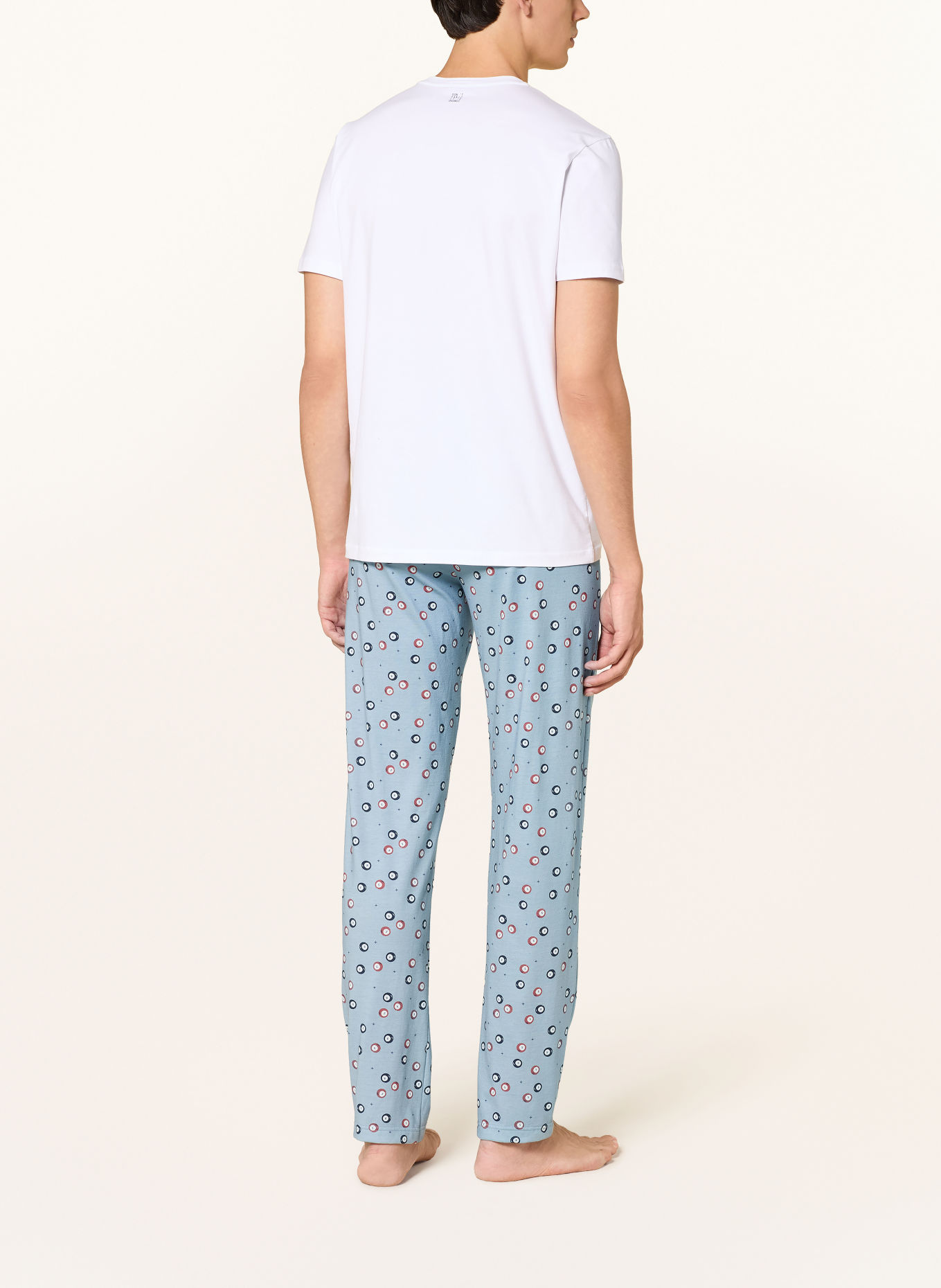 CALIDA Pyjamabroek RMX SLEEP HOLIDAY: BLAUWGRIJS / LICHTROOD / BLAUW