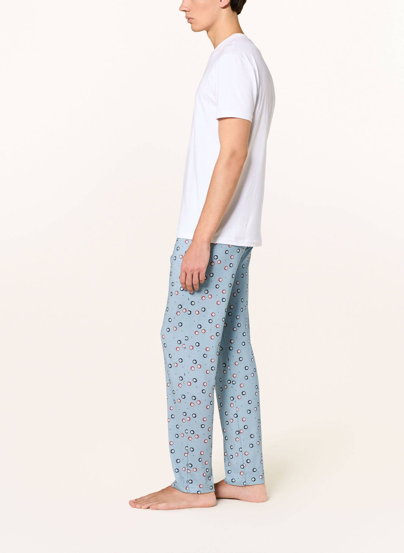 CALIDA Pyjamabroek RMX SLEEP HOLIDAY: BLAUWGRIJS / LICHTROOD / BLAUW
