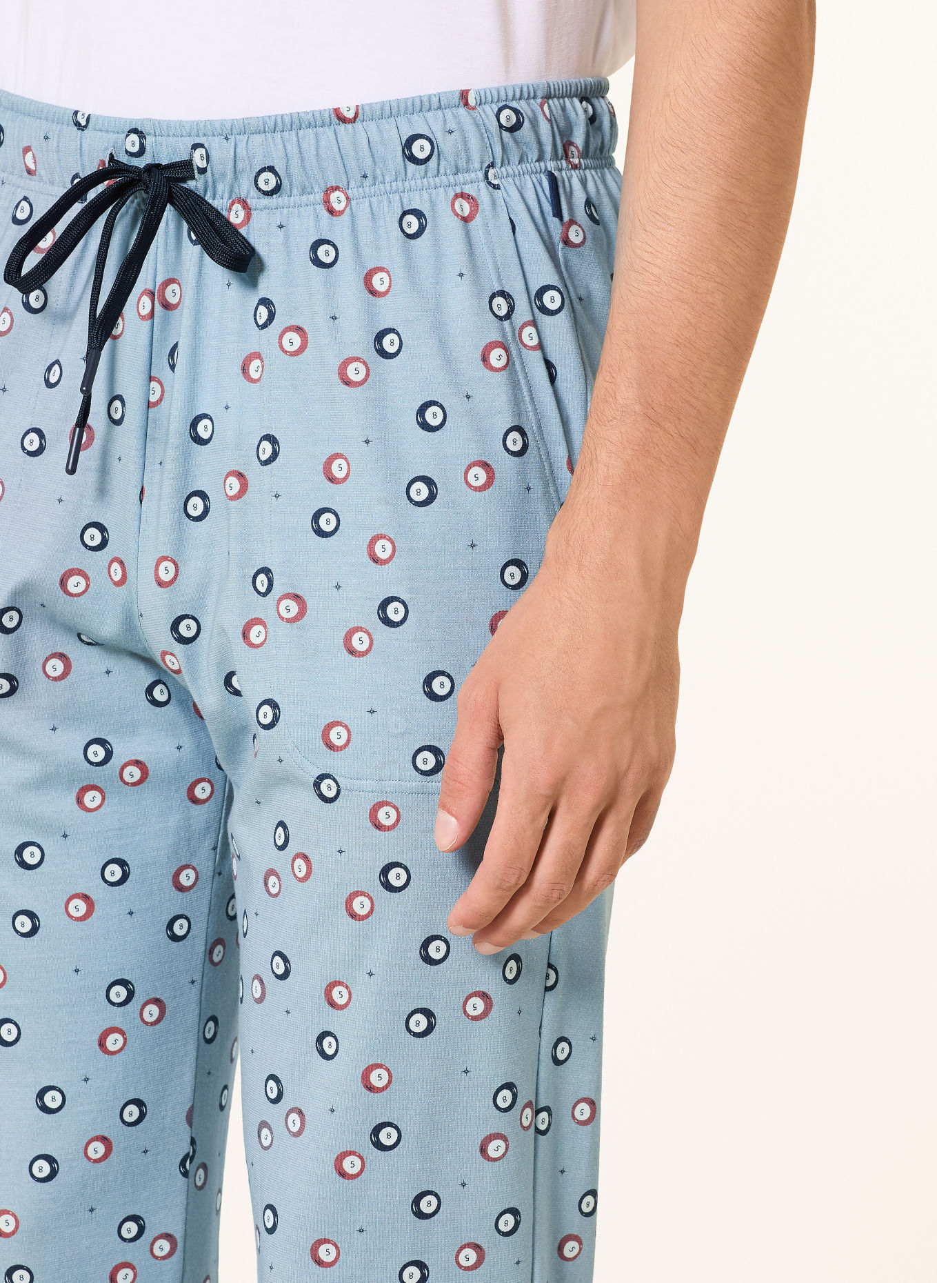 CALIDA Pyjamabroek RMX SLEEP HOLIDAY: BLAUWGRIJS / LICHTROOD / BLAUW